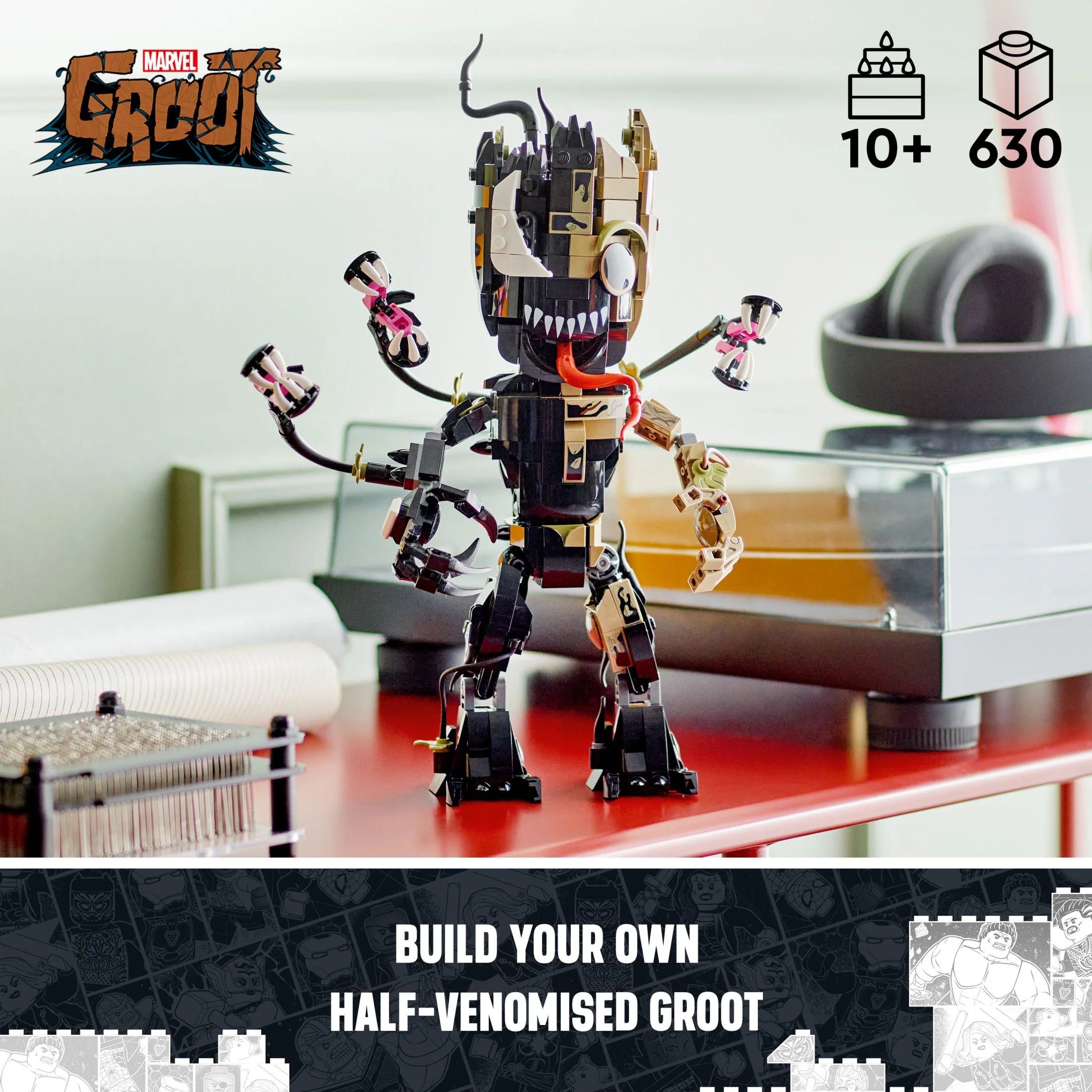 LEGO Marvel Venomized Groot 76249 Transformable Marvel Toy for Play and Display, Buildable Marvel Action Figure for Fans of the Guardians of the Galaxy Movie, Marvel Birthday Gift for 10 Year Old Kids