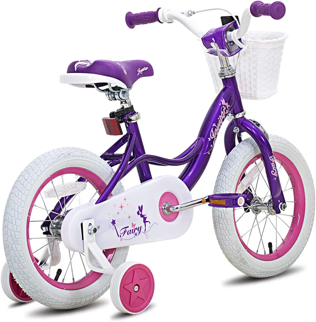 JOYSTAR Fairy Girls Bike for Toddlers and Kids Ages 5-9 Years Old Kids, 18 inch Wheels .Training Wheels Included,Pink