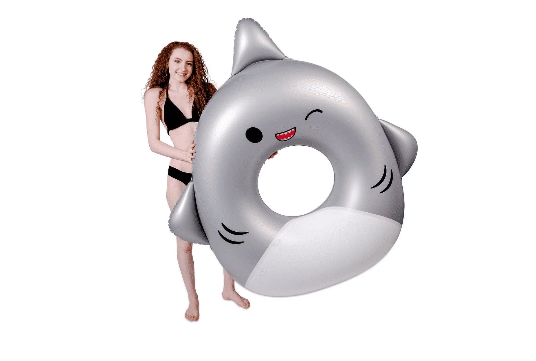 BigMouth x Squishmallows Inflatable Ring Pool Float With Built-In Cupholder (Gordon the Shark)