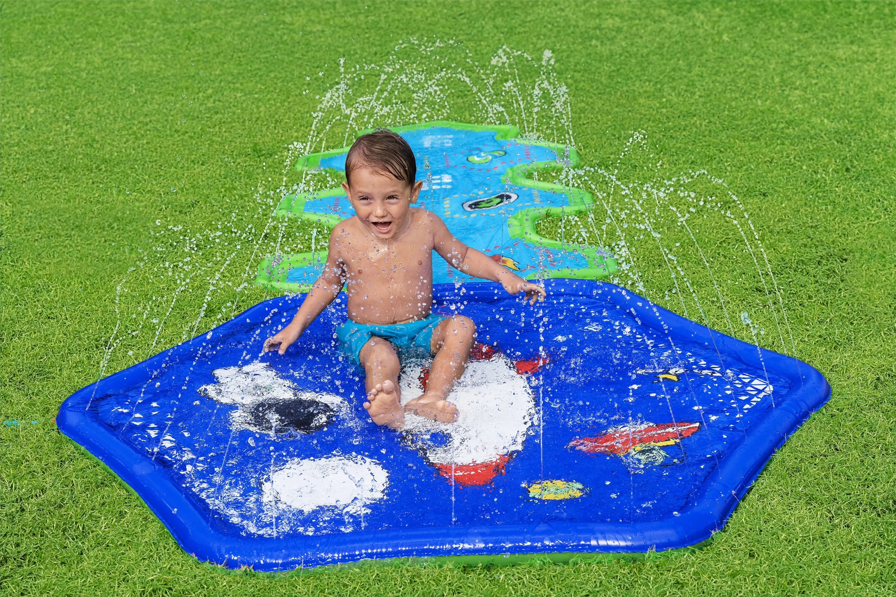 H2OGO! Cosmic Adventure Kids Sprinkler Splash Pad and Inflatable Water Slide