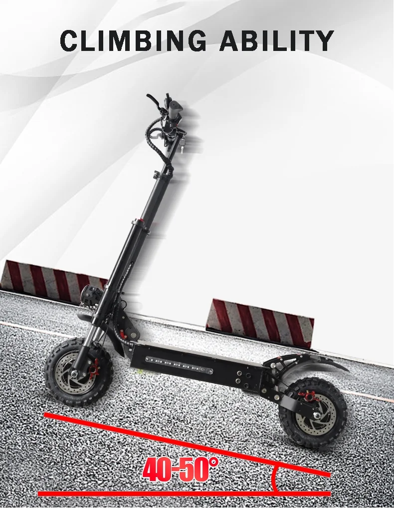 LISUEYNE Electric Scooter, Max Speed 50MPH, 50 Mile Long Range, 60V 5600W Dual Drive, 11″ Tires off Road Adult Electric Scooter, LCD Display, Folding Kick Scooter