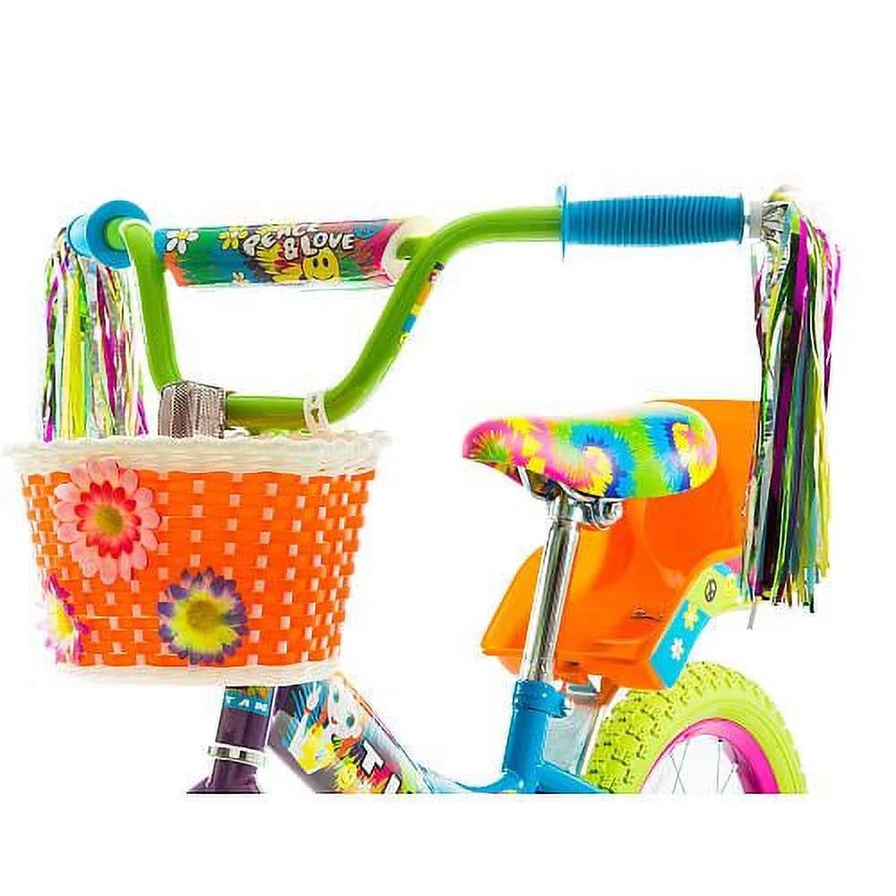 Titan Girl’s Flower Power Princess 16 In. BMX Bike with Training Wheels, Doll Seat, Basket and Streamers