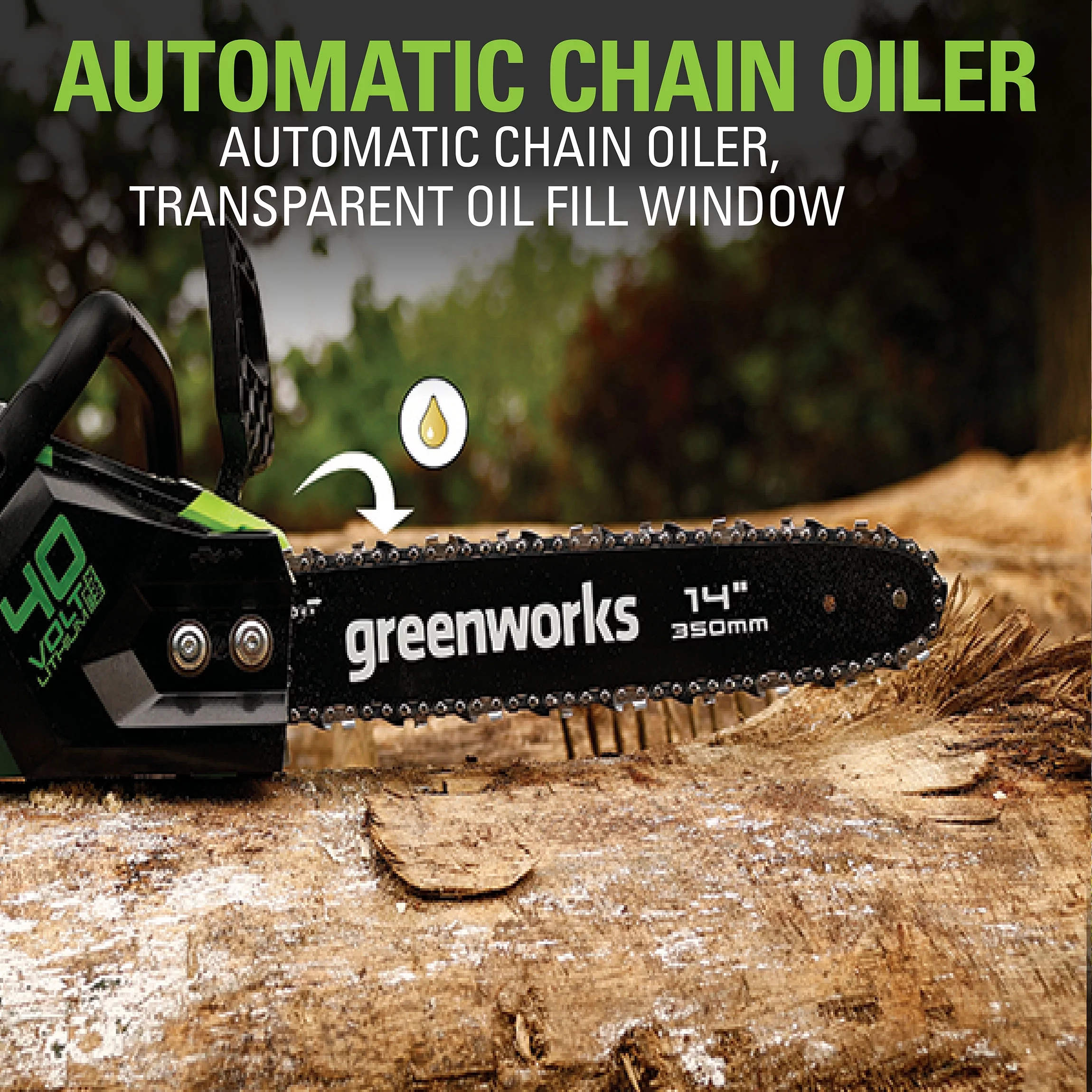 Greenworks 40V 14″ Brushless Chainsaw with 2.5 Ah Battery & Charger 2012802