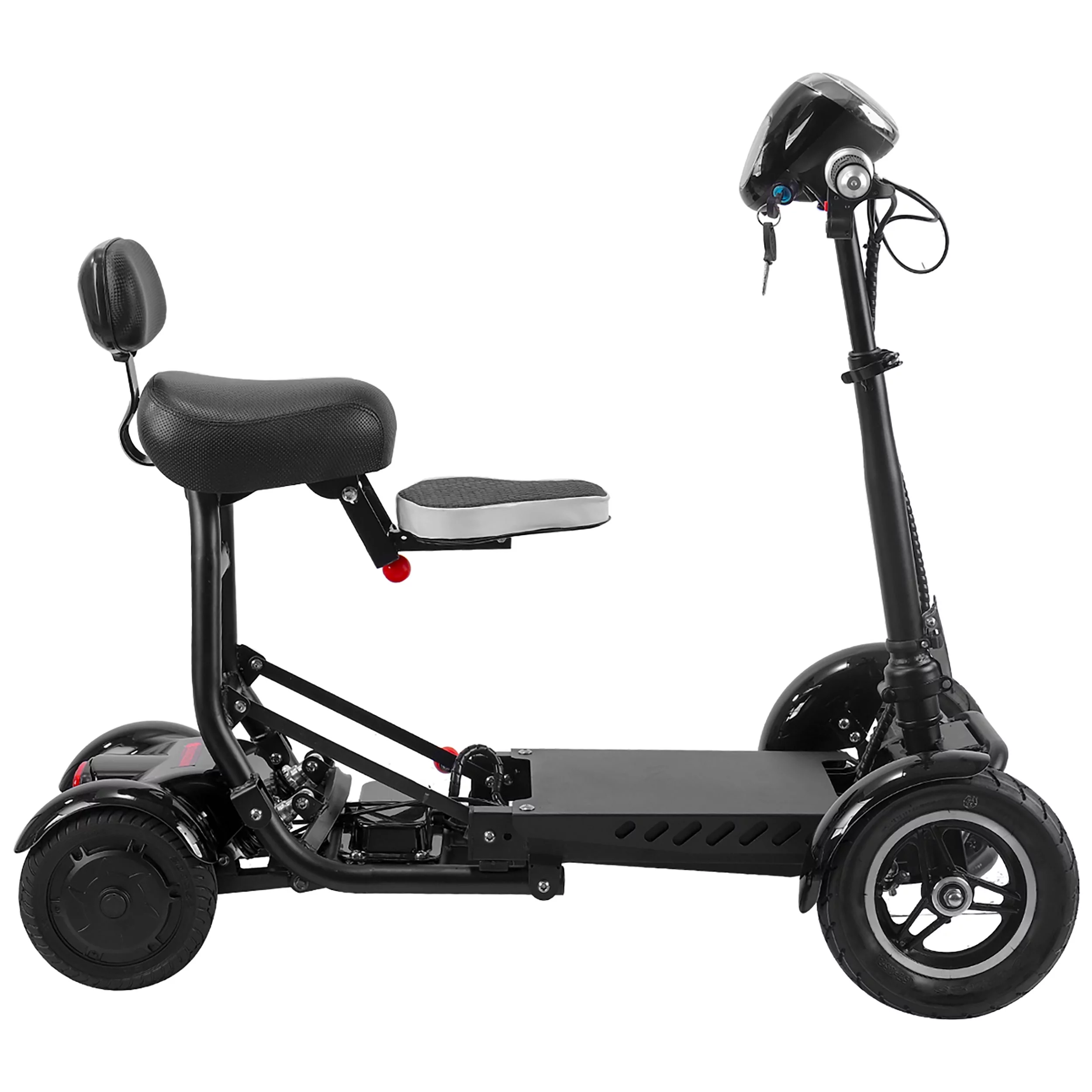 4 Wheels Motorized Electric Scooter with Extended Big Seat, Powerful Double Motors – Gold