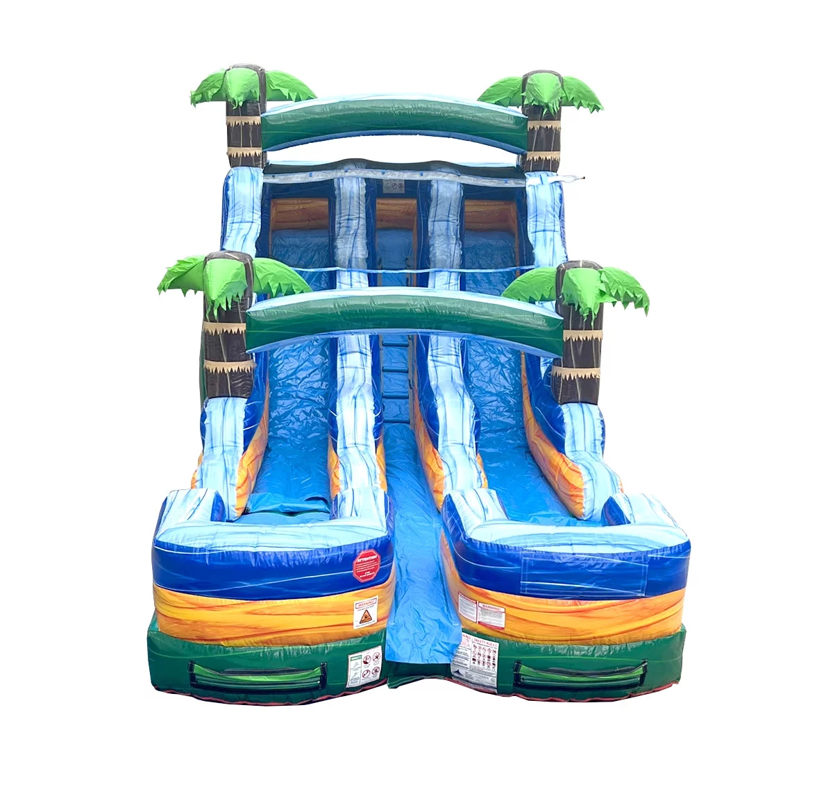 TentandTable Commercial Inflatable Water Slide, Rainbow Double Lane with Blower, 13′