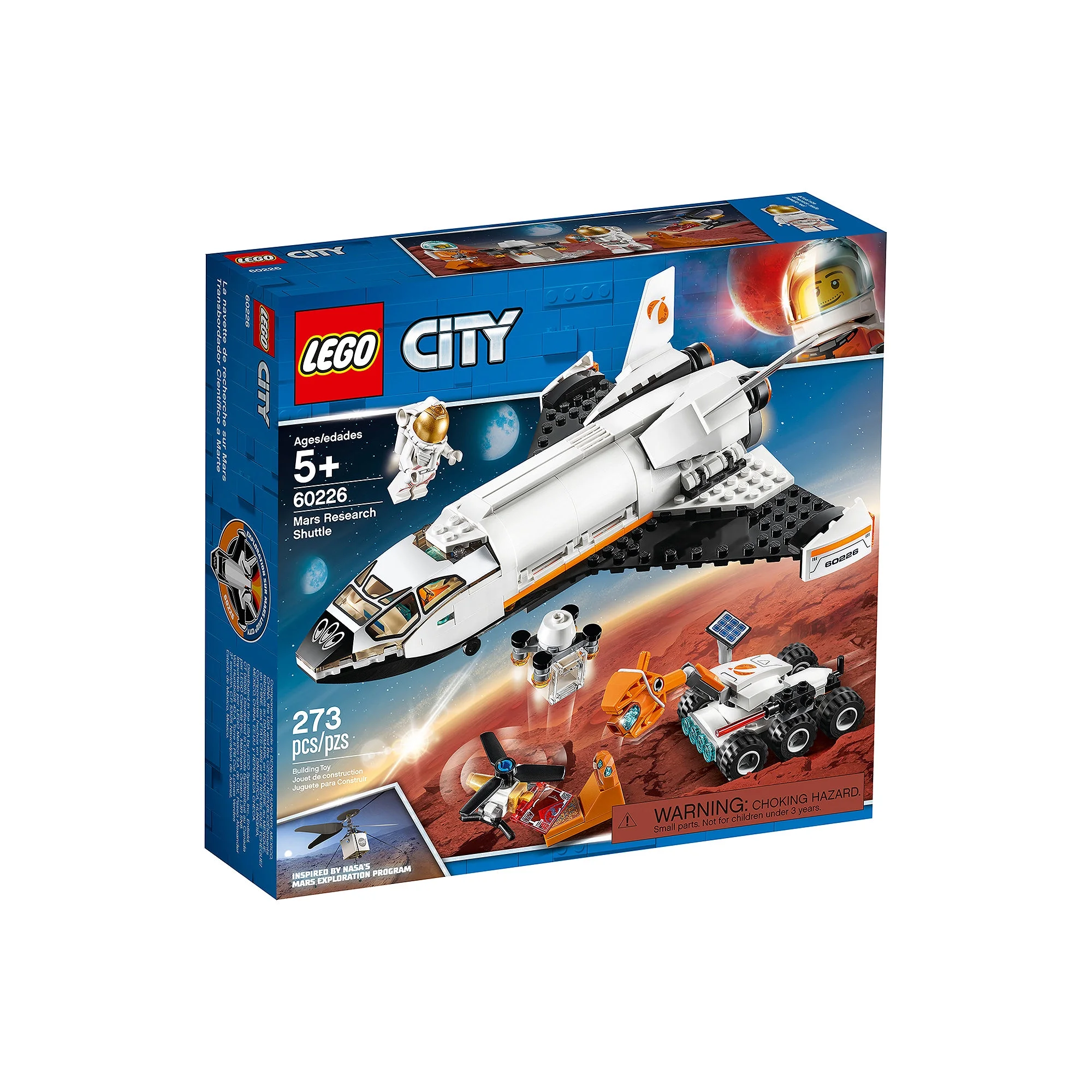 LEGO City 60226 Mars Research Space Shuttle NASA Playset with 2 Astronauts