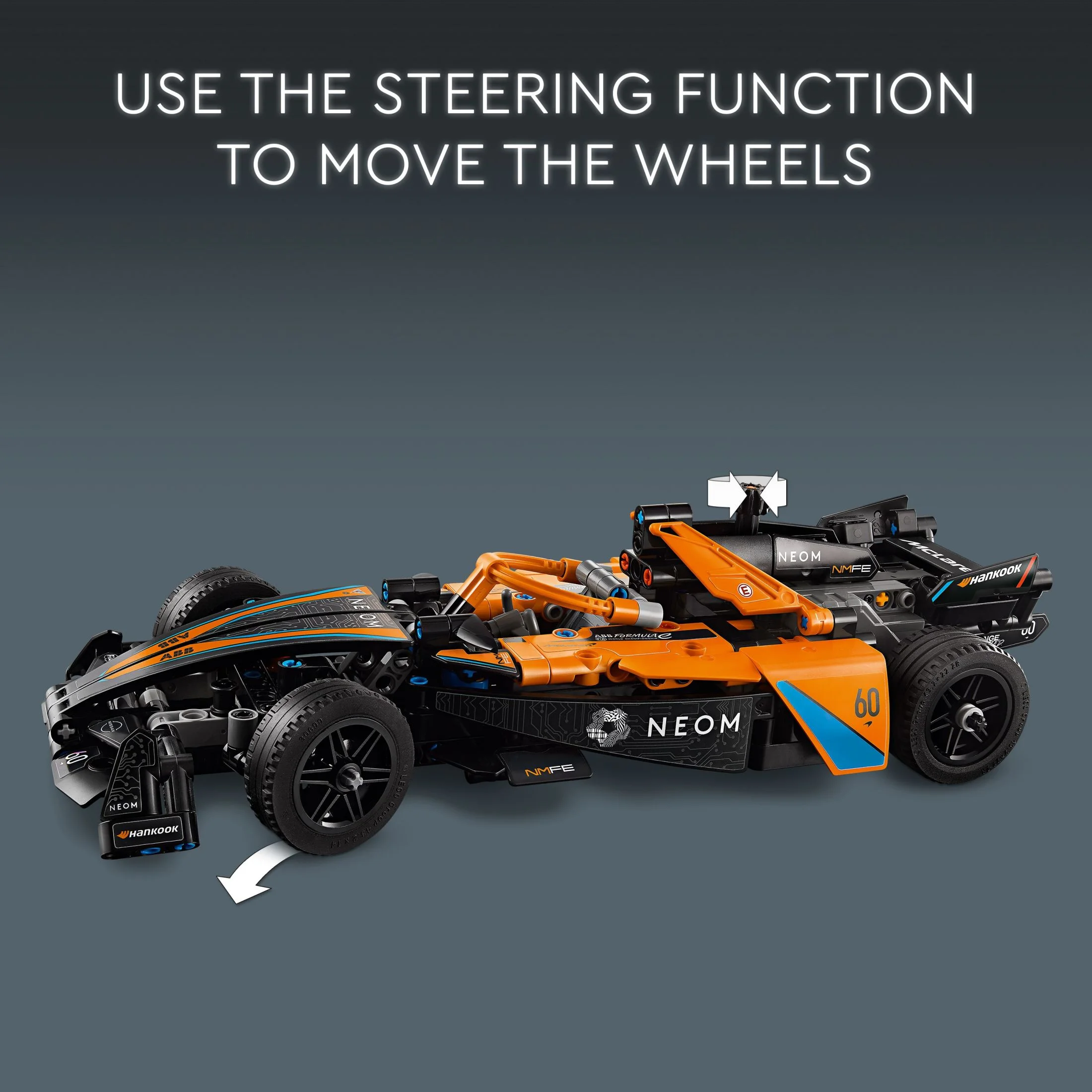 LEGO Technic NEOM McLaren Formula E Race Car Toy, Model Pull Back Car Toy, McLaren Toy Car Set for Kids, Birthday Gift Idea for Boys and Girls Aged 9 and Up, 42169