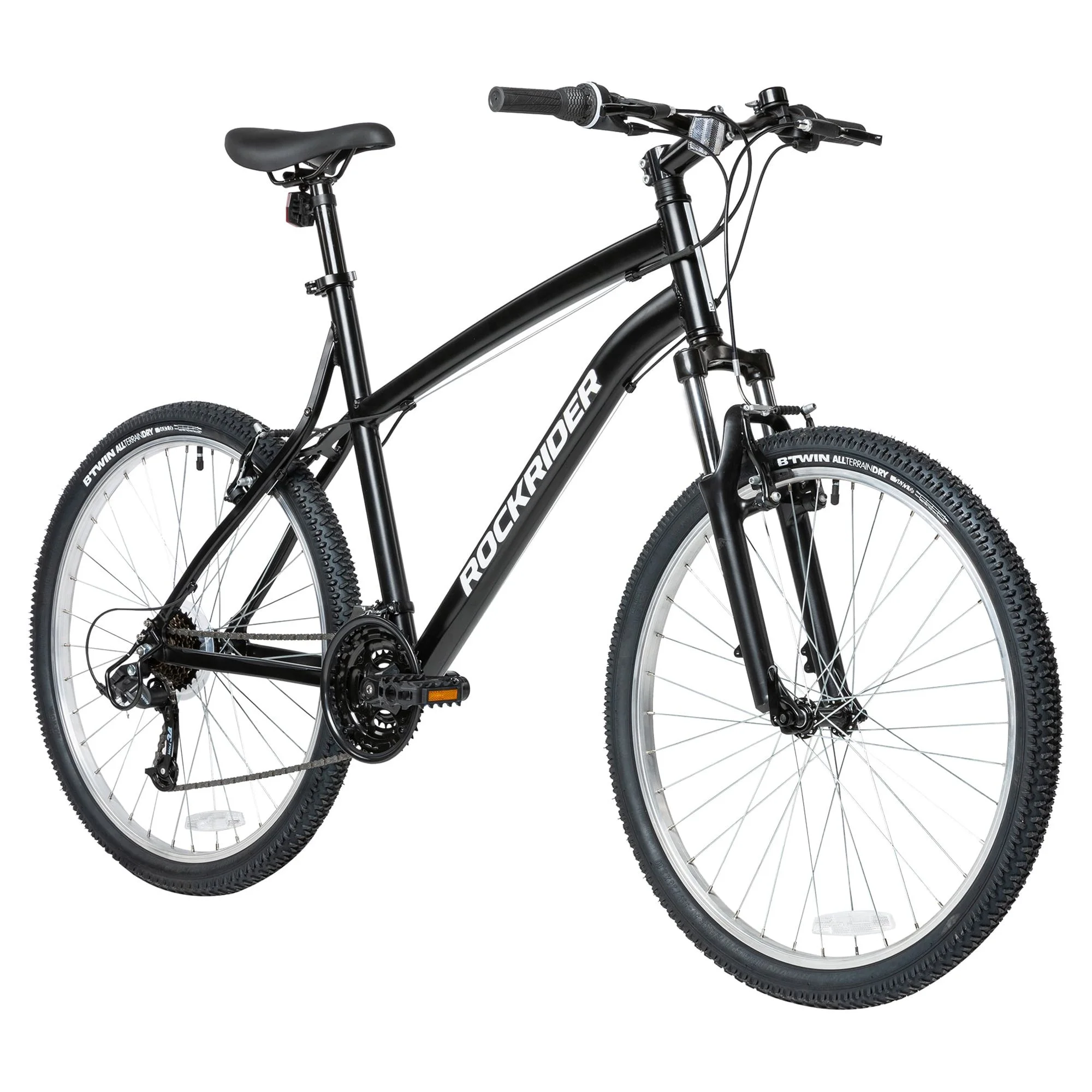 Decathlon Rockrider ST50, 21 Speed Aluminum Mountain Bike, 26″, Unisex Black, Medium