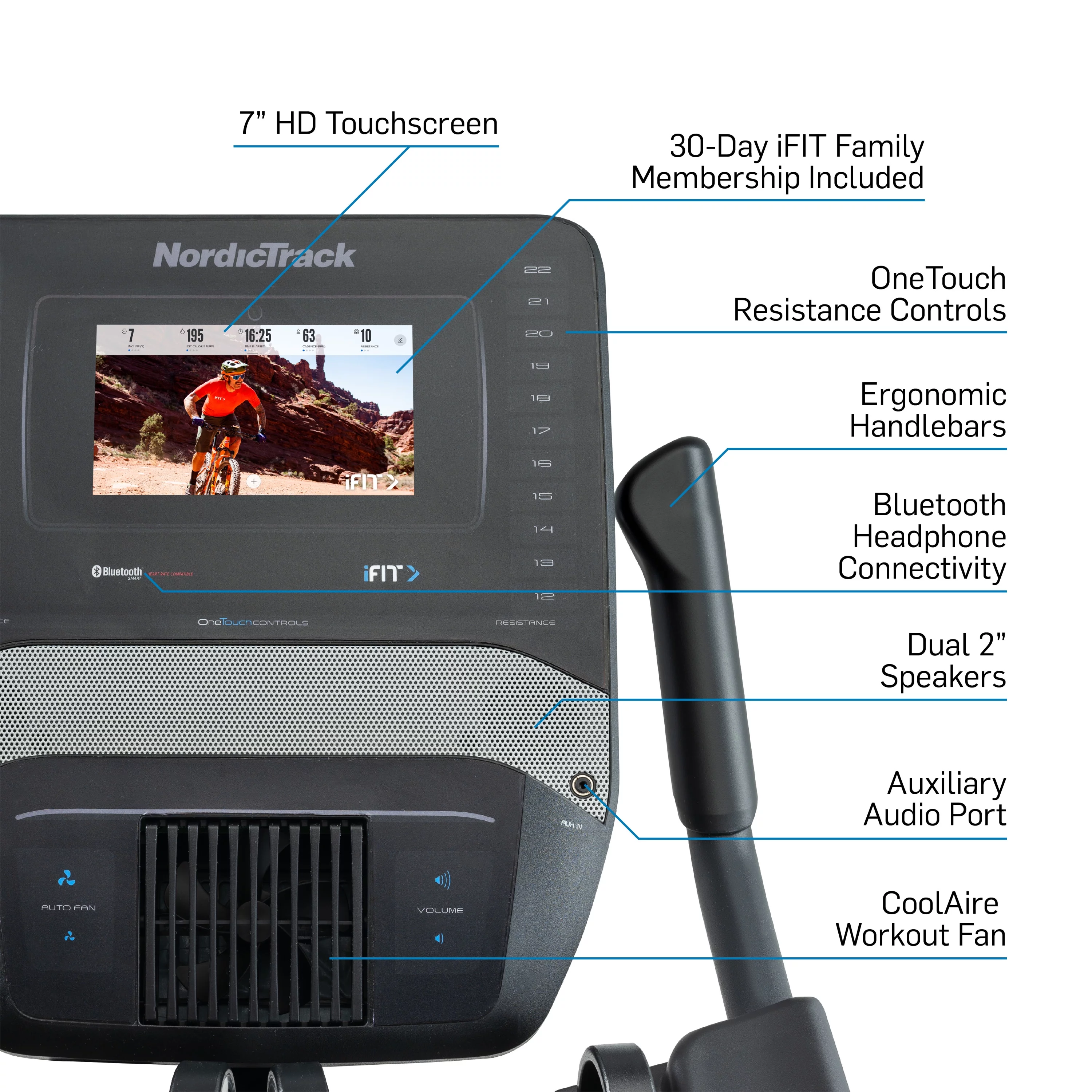 NordicTrack Studio Bike with 7?? Smart HD Touchscreen and 30-Day iFIT Family Membership