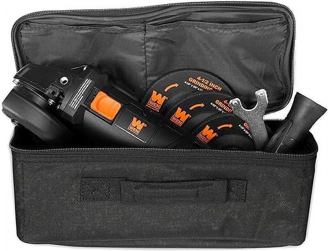 WEN 7.5-Amp 4-1/2-Inch Corded Angle Grinder with 3 Discs and Case, 94475