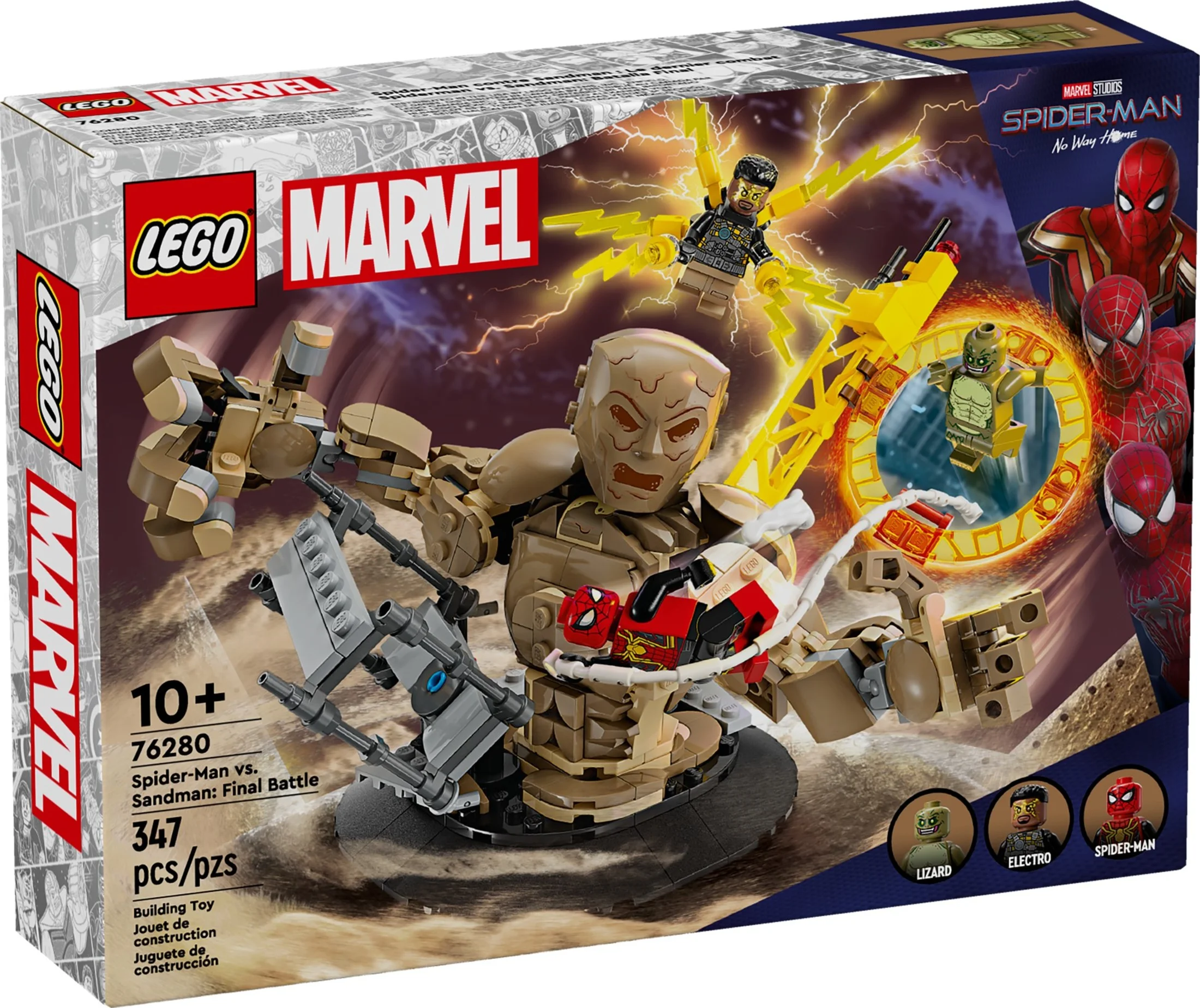 LEGO Marvel Spider-Man vs. Sandman: Final Battle Building Toy Set with Spider-Man Figure, Collectible Marvel Toy Inspired by Spider-Man No Way Home, Gift for Super Hero Loving Boys and Girls, 76280