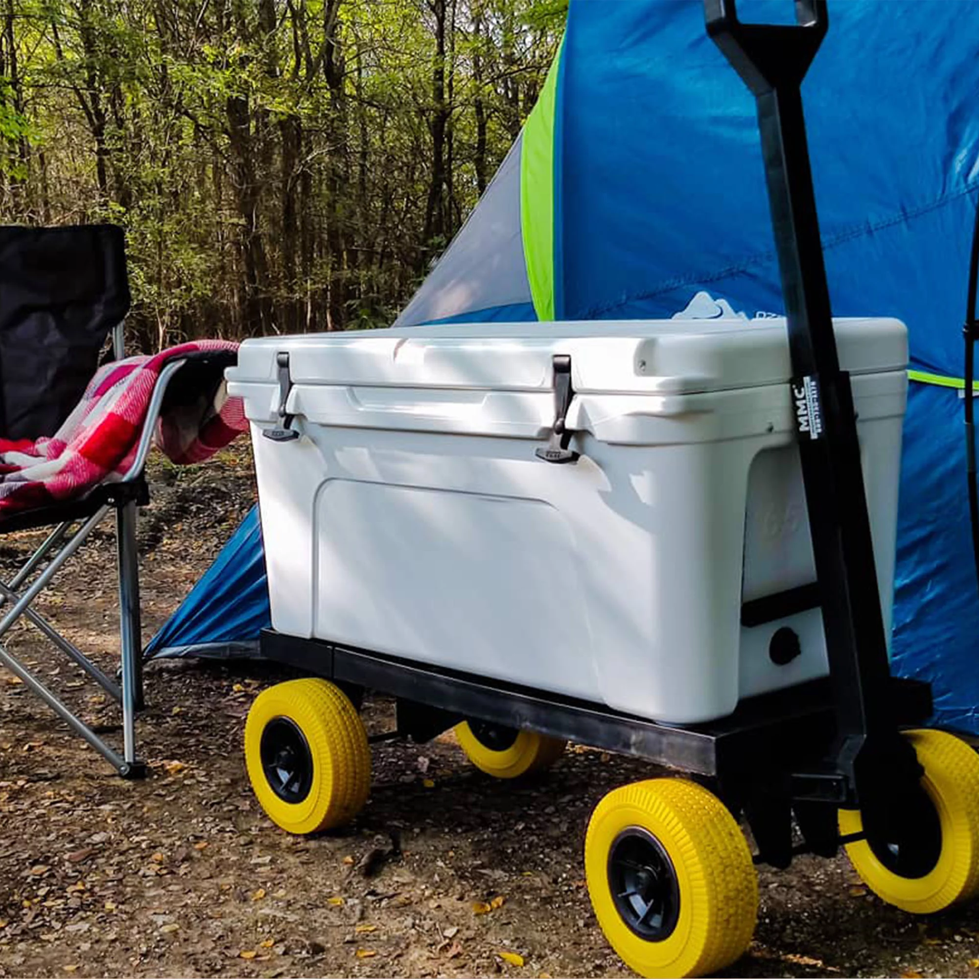 Mighty Max Cart Cooler Caddy & Fishing Cart-Yellow