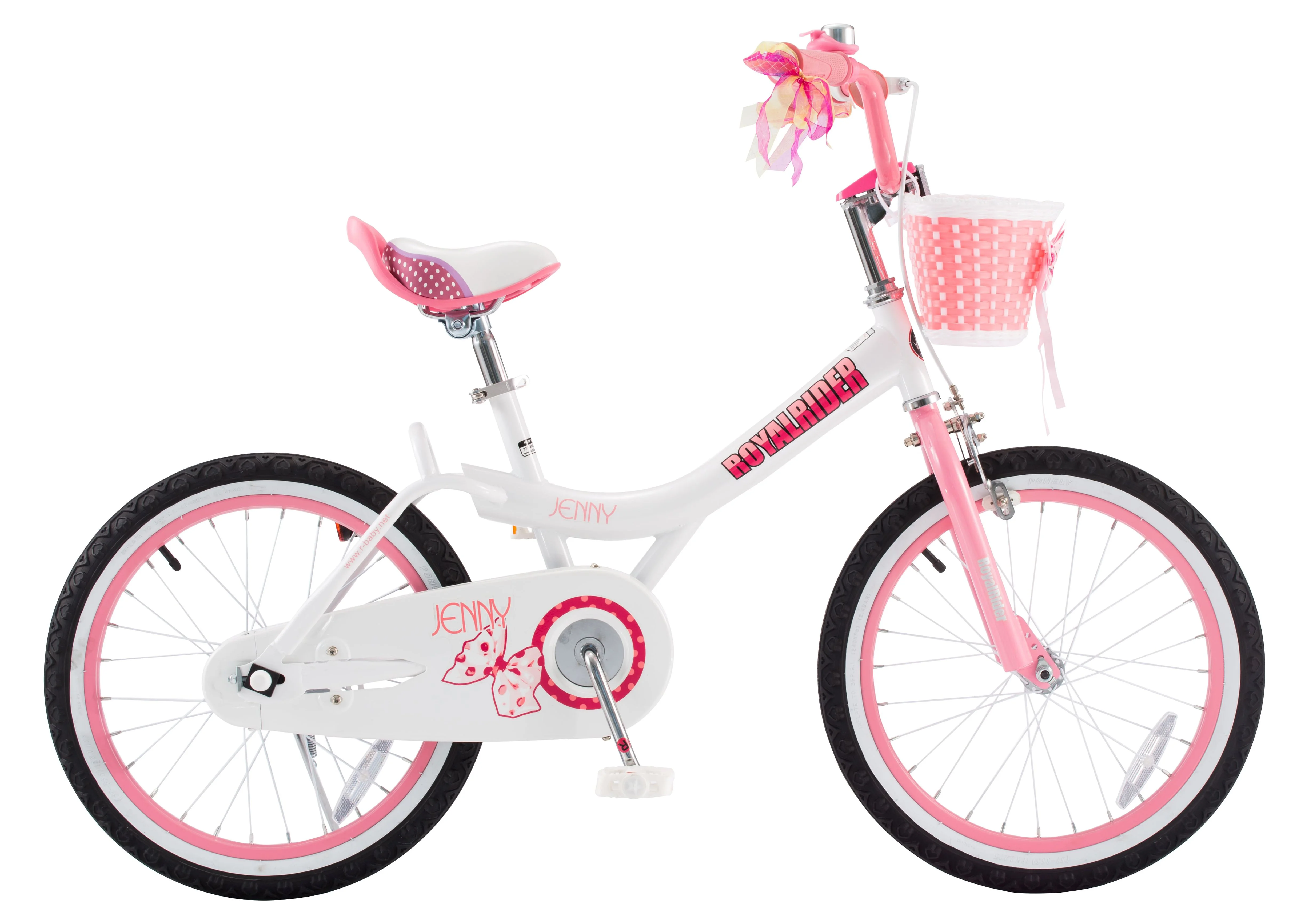 RoyalBaby Jenny Princess 18 inch Girl’s Bicycle, White & Pink