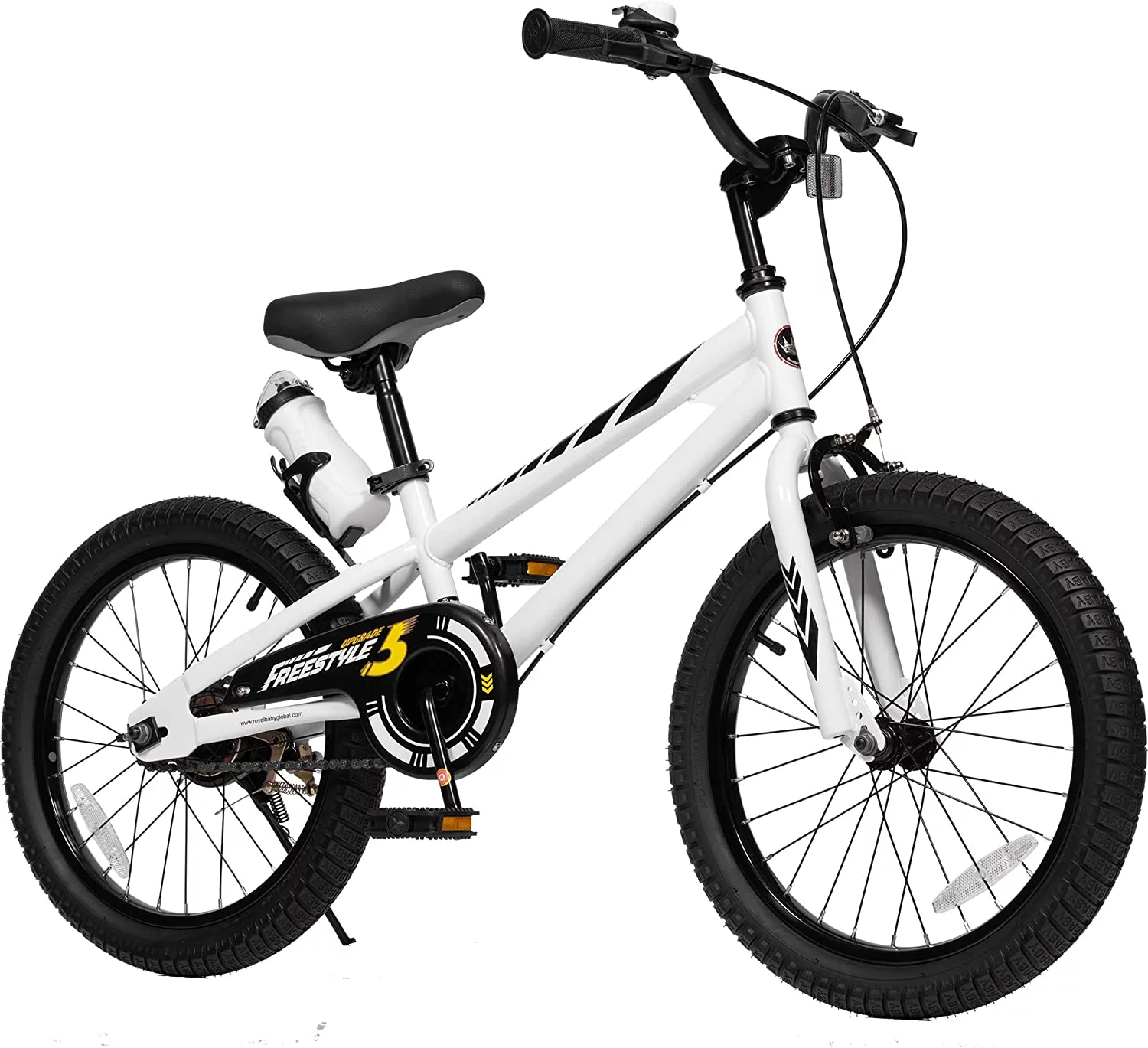 Royalbaby Boys Girls Kids Bike 18 In BMX Freestyle Black 2 Hand Brakes Bicycles with Kickstand