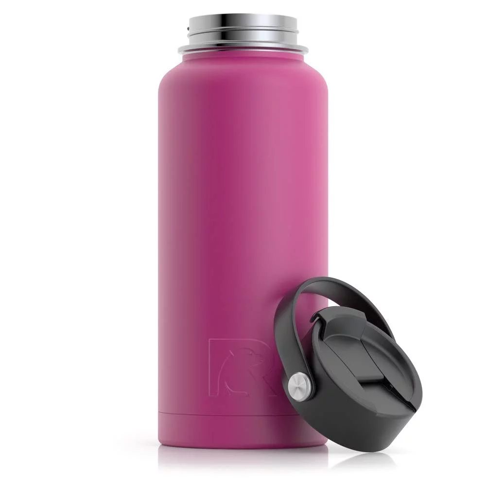 RTIC 32 oz Stainless Steel Insulated Bottle, Wide Mouth Multi-Use Lid, Black