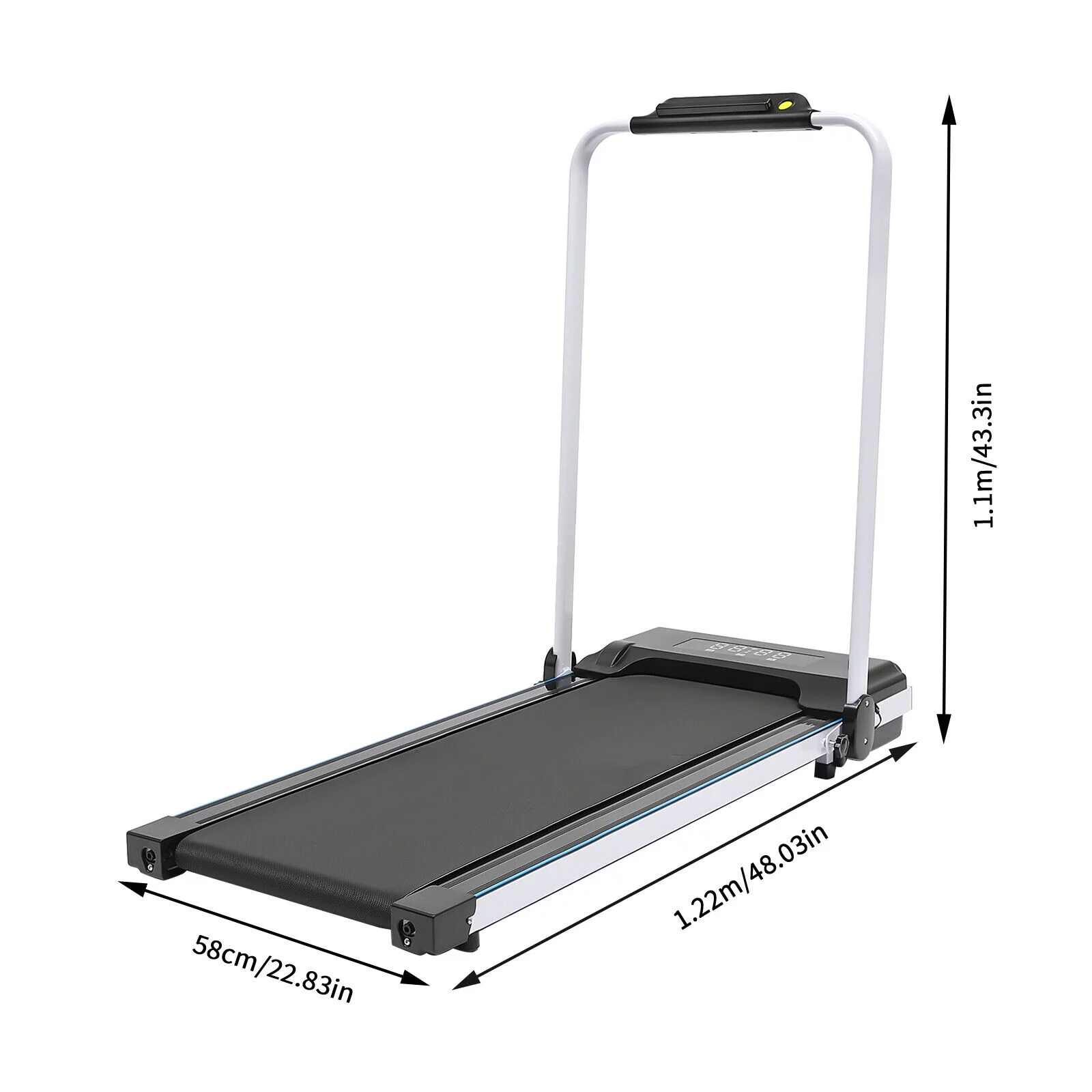 Miumaeov Walking Pad 2-in-1 Walking Pad Treadmill Under Desk 500W LED Electric Walking Pad Foldable with Remote Control Walking&Jogging Machine for Homes Gyms Offices Workout