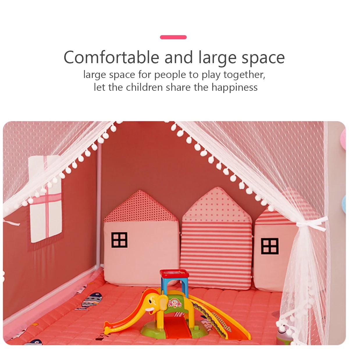 NKTIER Kids Play Tent,Princess Tent House,Portable Foldable Children’s Play Tent,Cotton Canvas Cone Children’s Playhouse For Boys Girls