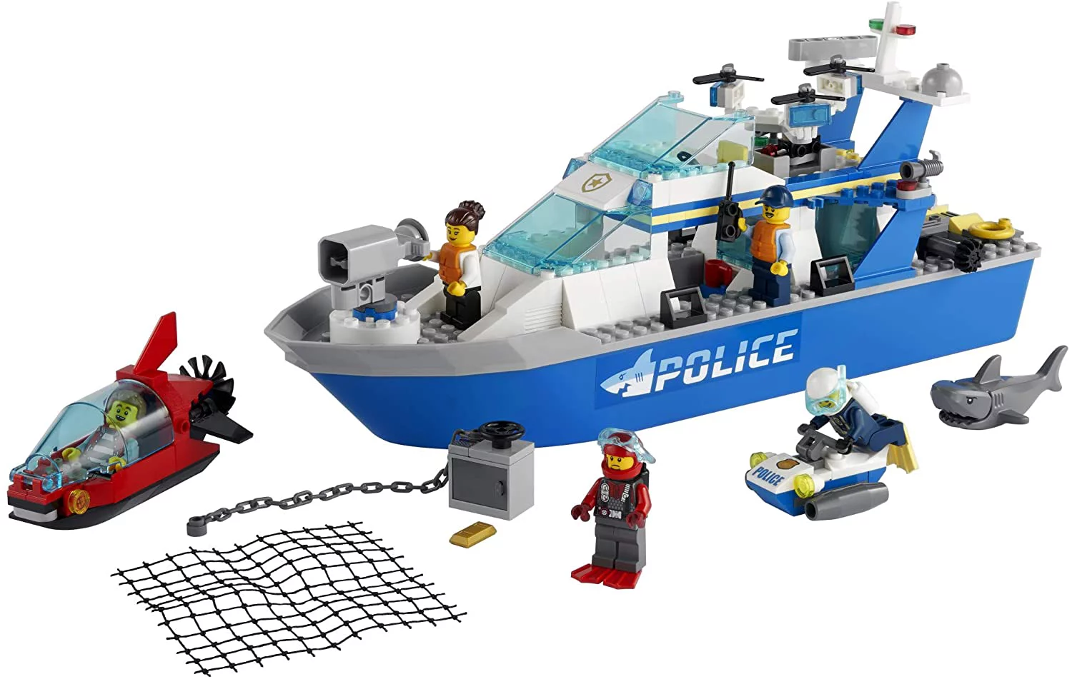 LEGO City Police Patrol Boat 60277 Building Kit; Cool Police Toy for Kids, New 2021 (276 Pieces)