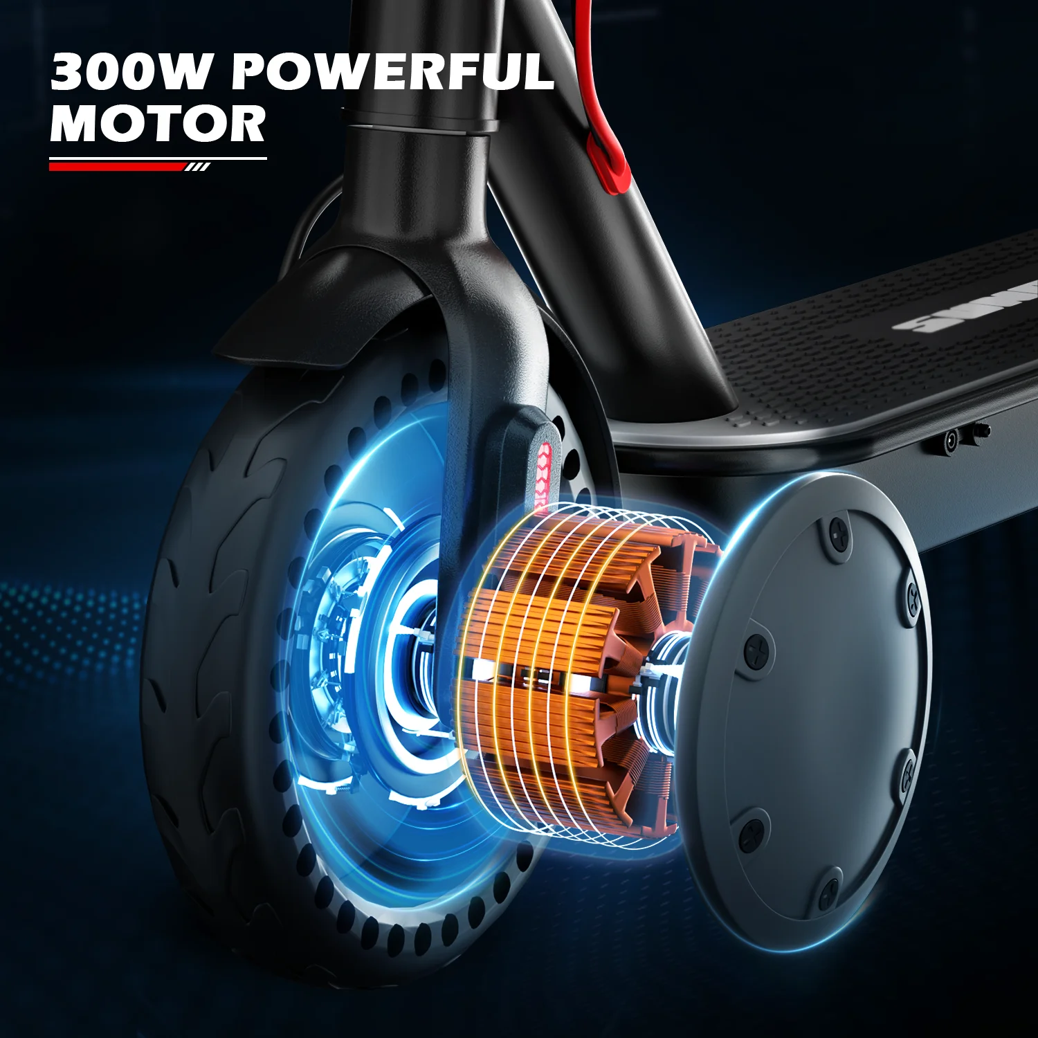 MADOG Electric Scooter Adults, 8.5″ Solid Tires, 300W Motor up to 19 MPH, 11-16 Miles Long-Range Battery, Folding Commuter Electric Scooter for Adults & Teenagers, Black