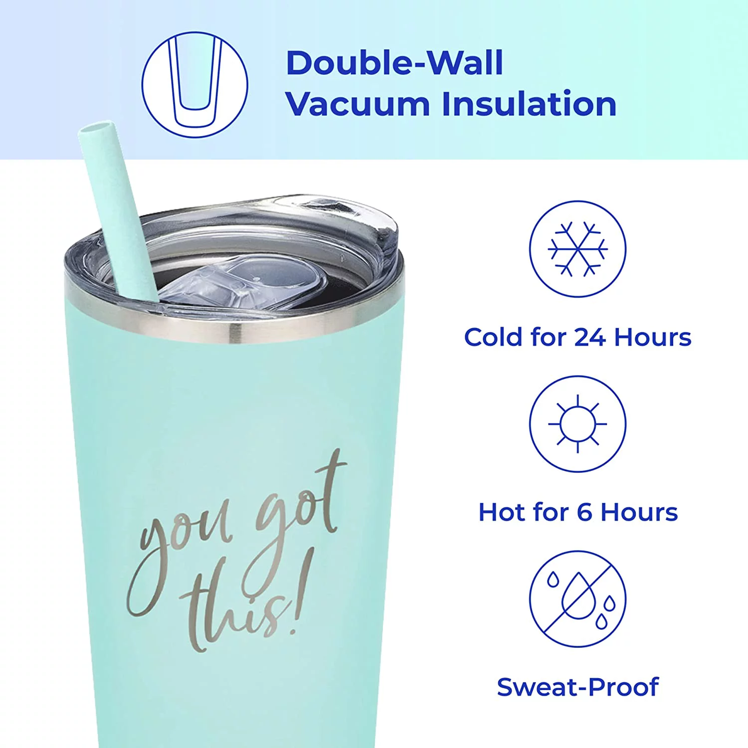 SassyCups Stainless Steel You Got This Tumbler, Motivational Gifts, 22 Fl Oz