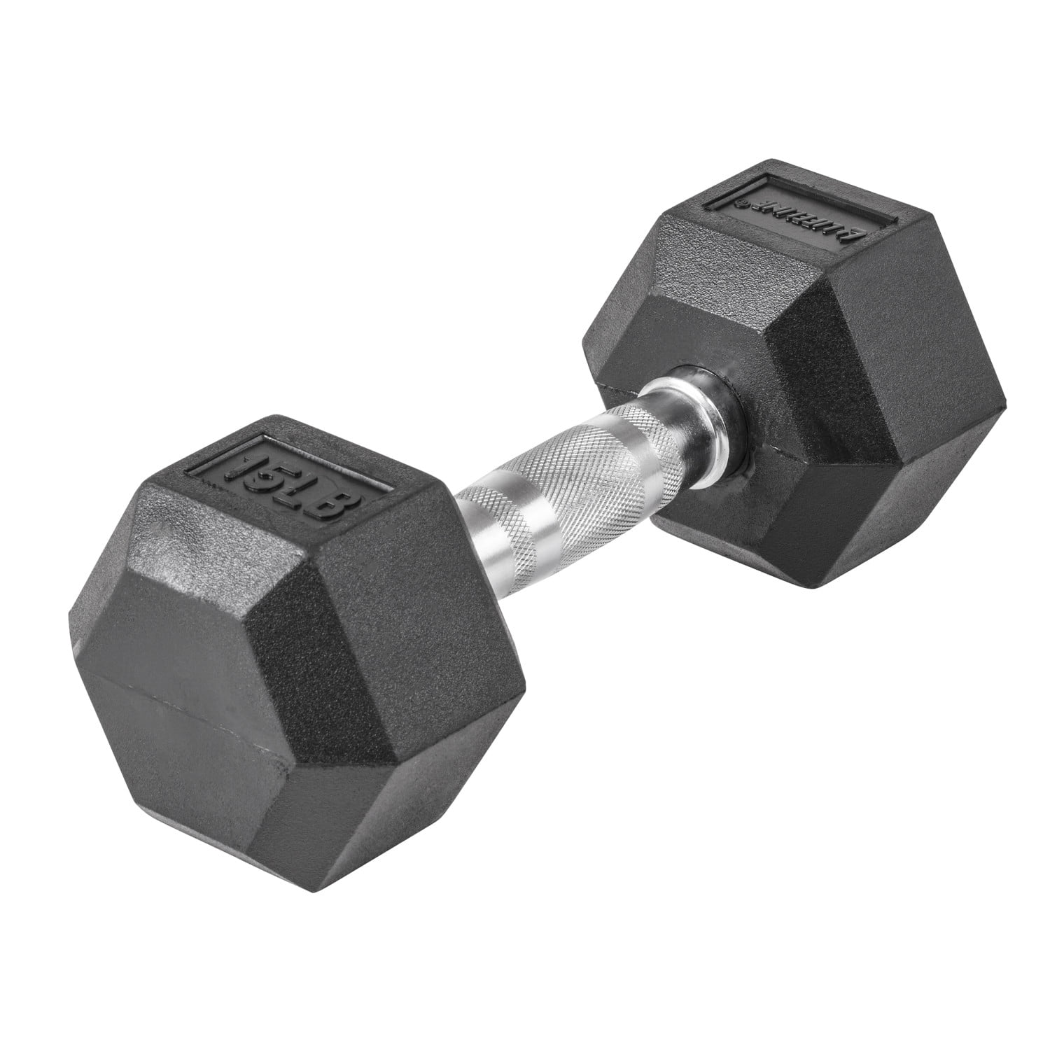 Lifeline Premium Rubber Hex Dumbbell, Single, 95 lbs