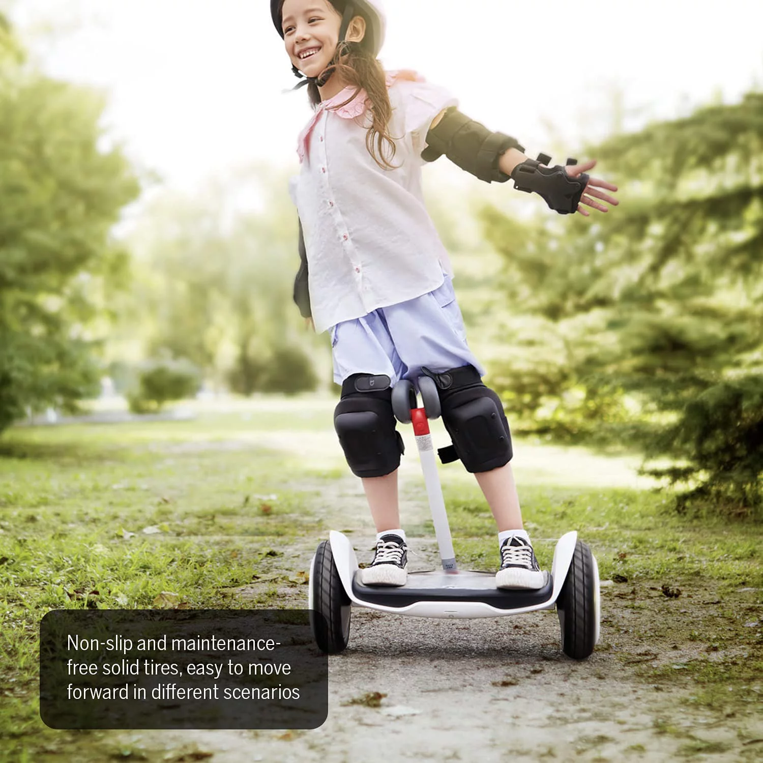 Segway Ninebot S Kids, Smart Self-Balancing Electric Scooter with LED Light, Designed for Children, White