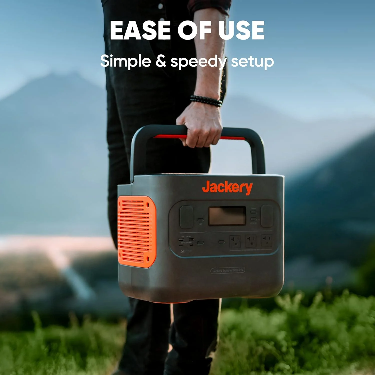 Jackery Explorer 2000 PRO Portable Power Station, 2160Wh Capacity with 3x2200W AC Outlets (Solar Panel Optional)