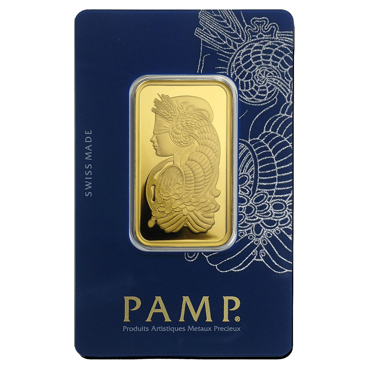 1 oz Pamp Suisse Gold Bar Lady Fortuna Veriscan in Assay