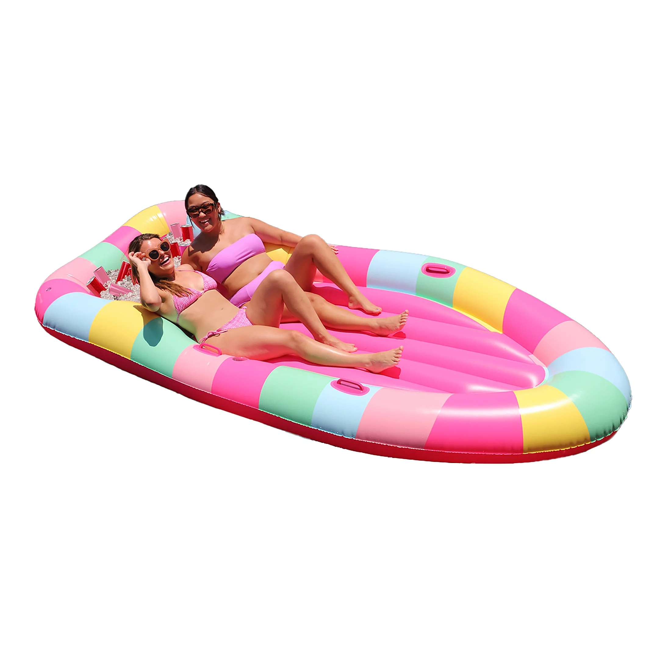 Packed Party 10.7ft 2-Person Multi-Color Inflatable Float for Females Age Group 14 Years +