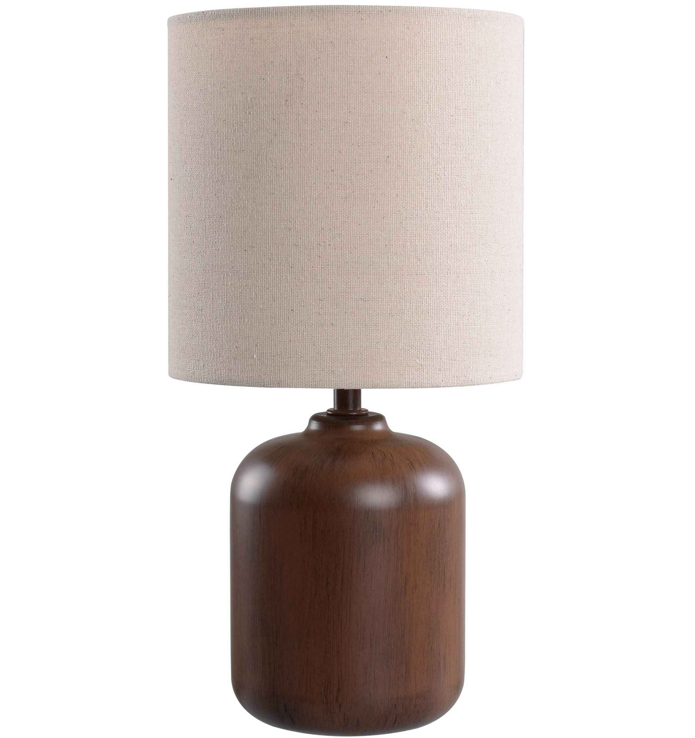 Mainstays Mini Faux Wood Table Lamp with Shade 12.75″H-Wood Finish and Traditional Style