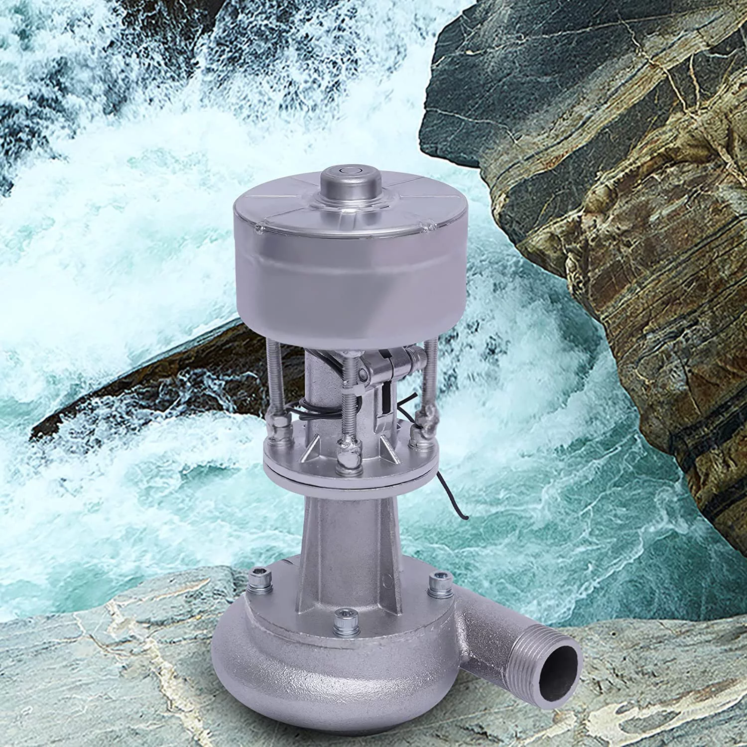 FETCOI Micro Hydroelectric Generator, 500 Watts 110V Hydroelectric Power Station Water Turbine Water Flow Generator High Power with Monitoring TV Lighting Computer for Outdoor