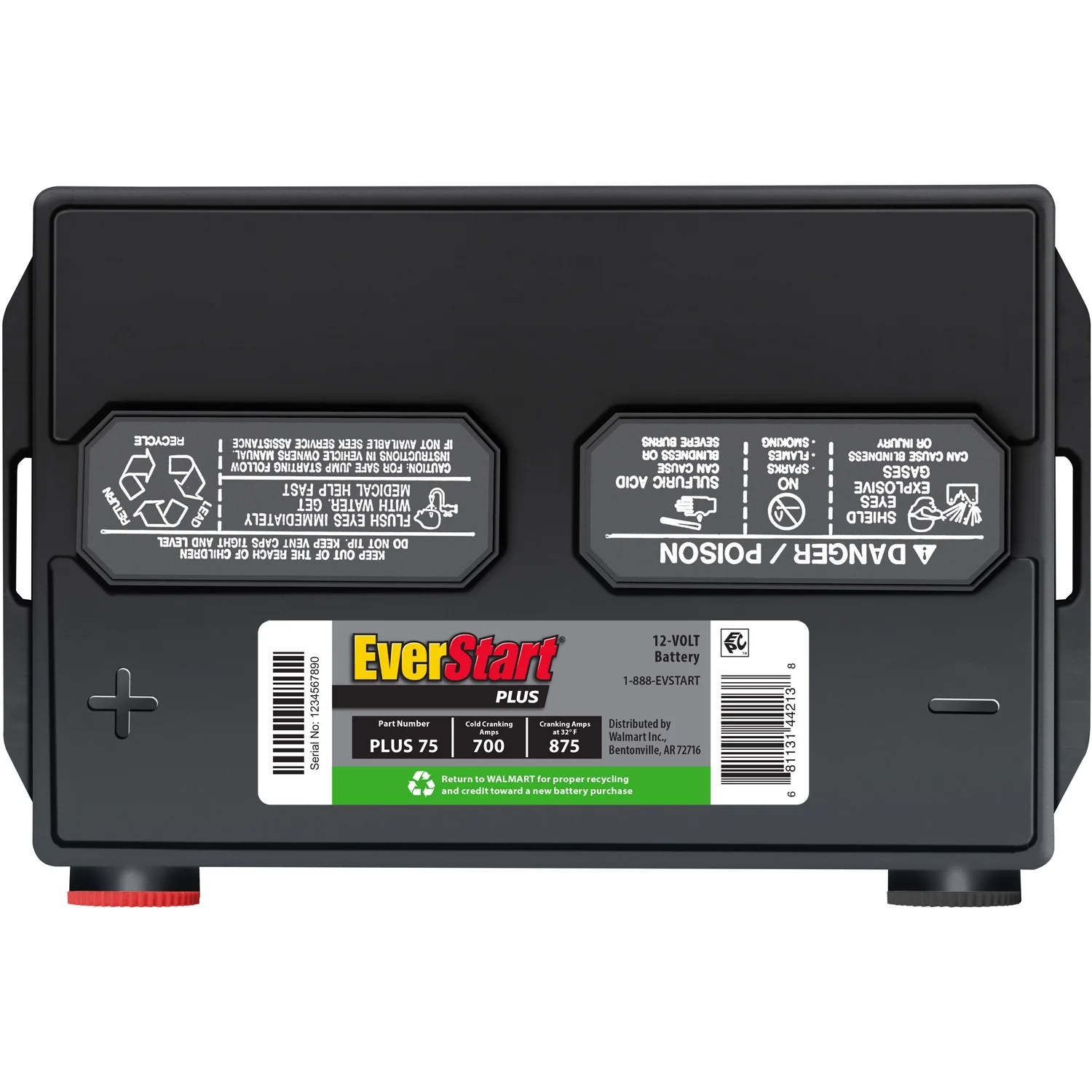 EverStart Plus Lead Acid Automotive Battery, Group Size 75 12 Volt, 700 CCA