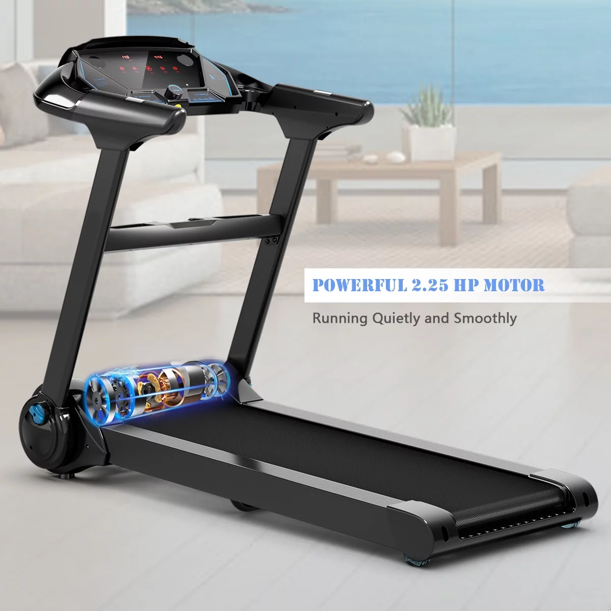 Gymax 2.25HP Electric Folding Fitness Treadmill w/APP Heart Rate