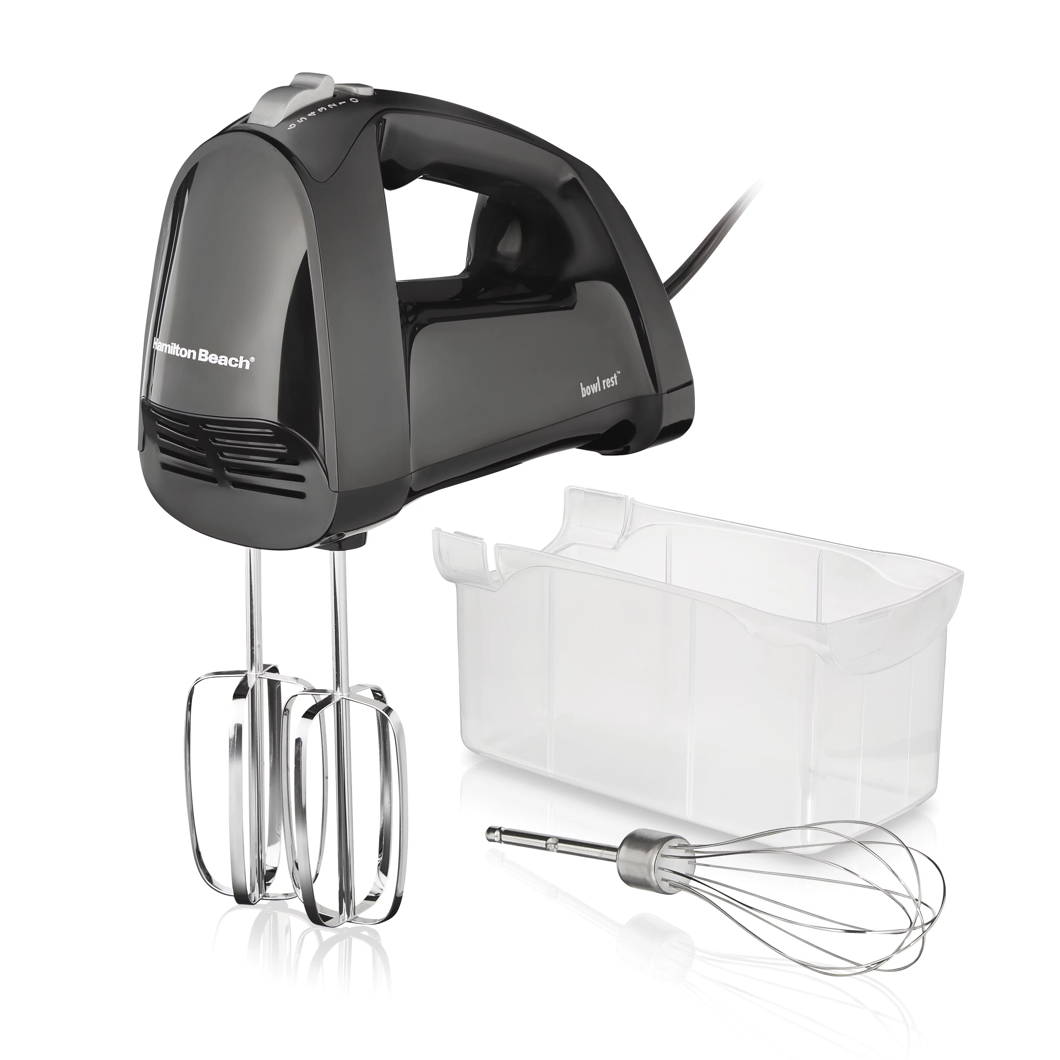 Hamilton Beach 6 Speed Hand Mixer, Quick Burst, Storage Case, New, Black, 62690