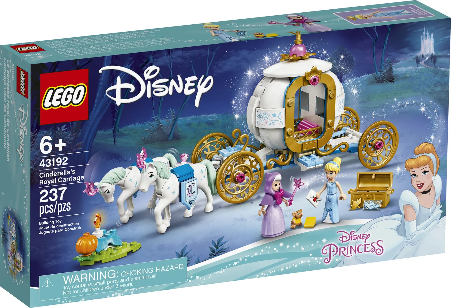 LEGO Disney Cinderella’s Royal Carriage 43192; Creative Building Toy Makes a Great Gift (237 Pieces)