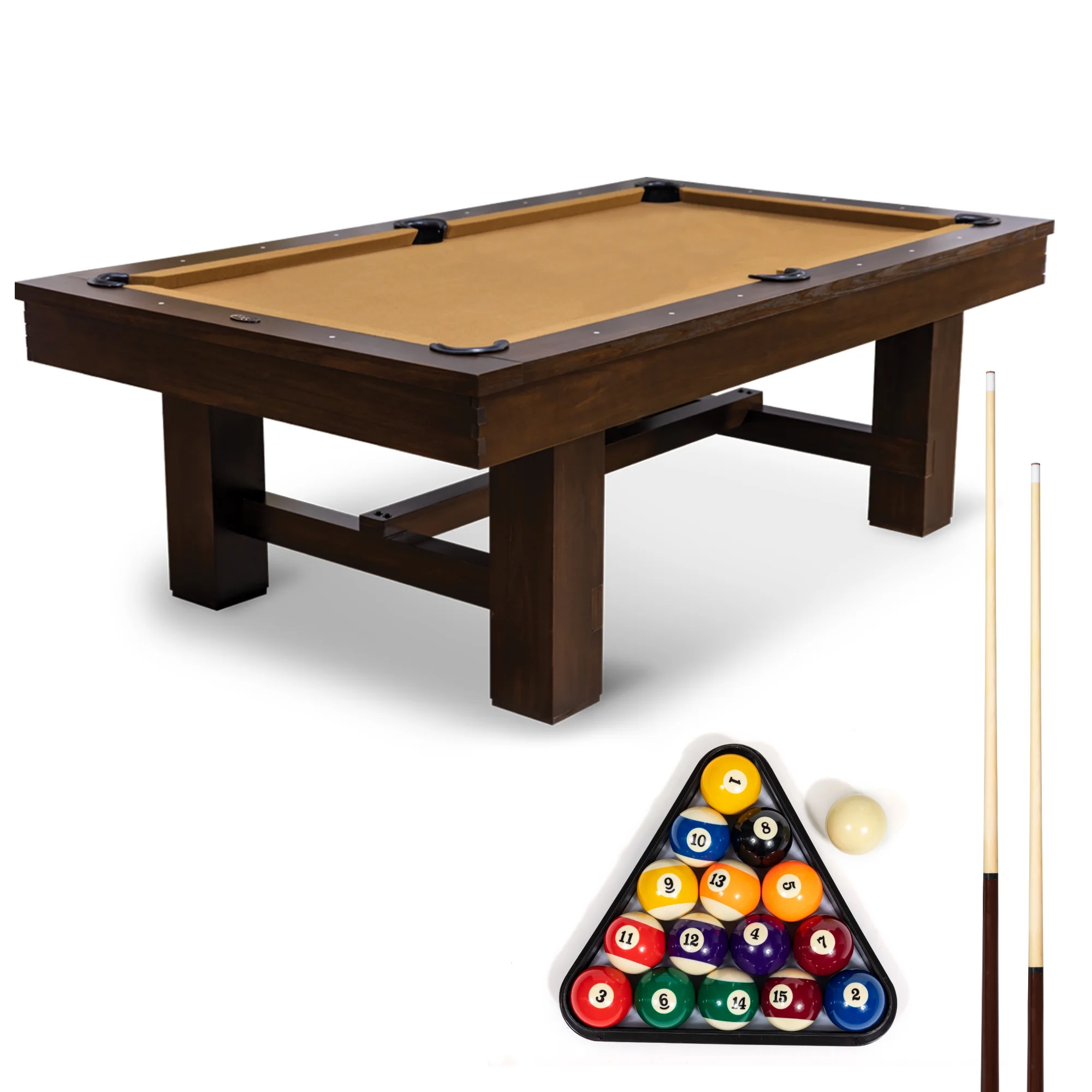 Classic Sport Dayton 96″ x 55″ Pool Table, Tan, Set up in 10 Minutes