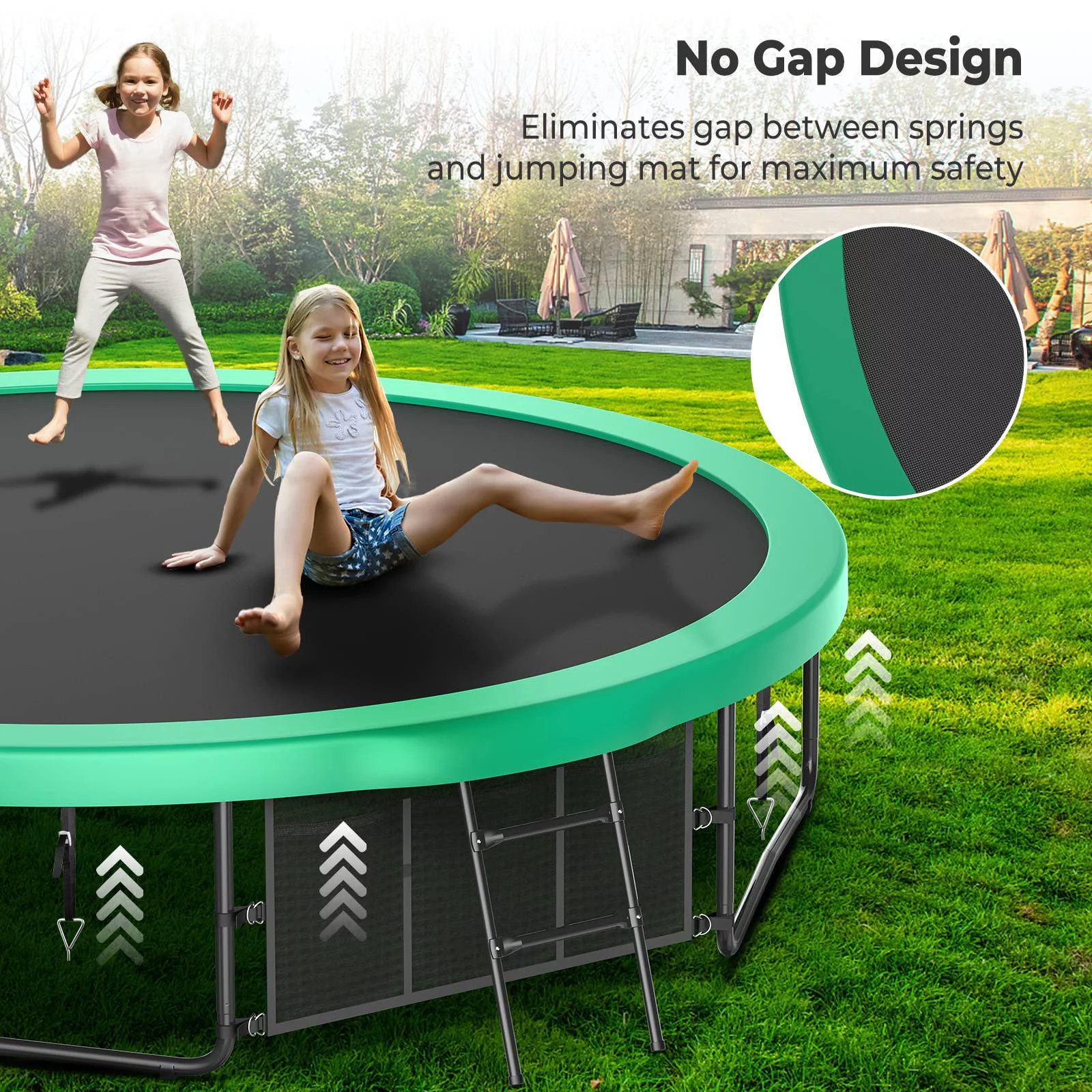 Jump Into Fun Trampoline 16FT, 1500LBS Trampoline for Adults/ 8-10 Kids, Trampoline with Enclosure, Basketball Hoop, Shoes Bags, Galvanized Full Spray Round Outdoor Trampoline with Curve Pole