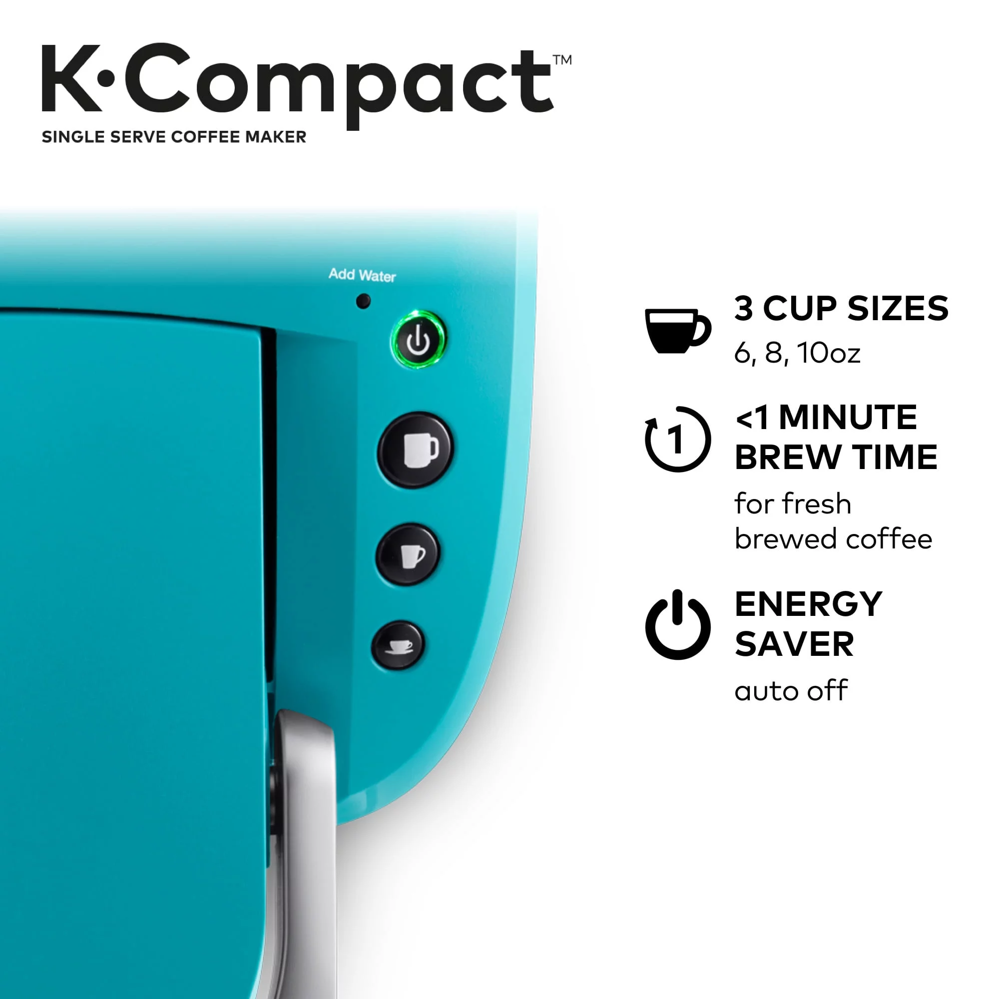 Keurig K-Compact Single-Serve K-Cup Pod Coffee Maker, Turquoise