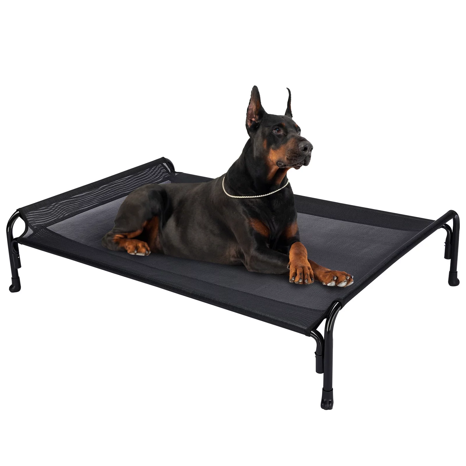 Veehoo Cooling Elevated Dog Bed, Chew Proof Dog Cot with Washable Mesh, X-Large, Black