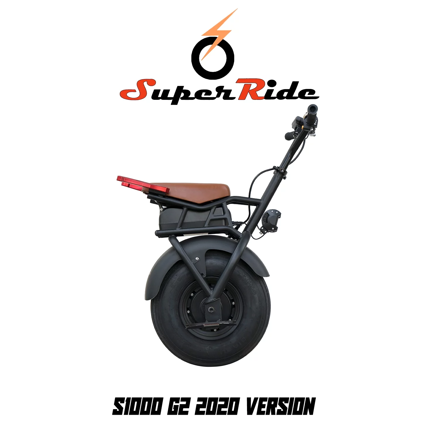 SUPERRIDE Self Balancing Electric Unicycle S1000 G2 ?C One Wheel Electric Scooter with Single Fat Tire & 1000W Motor, Frame, Wheel, Battery, Charger, Screen, and LED Light