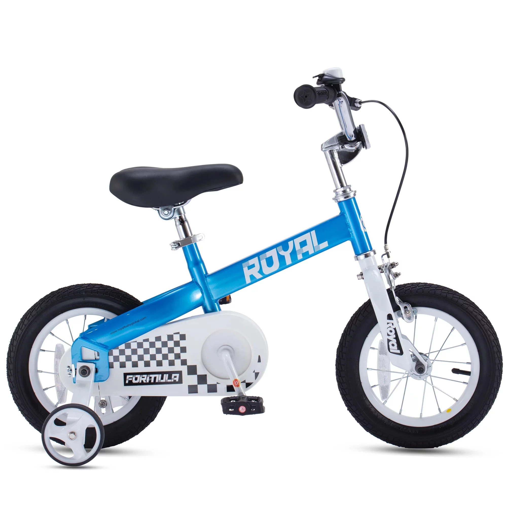 RoyalBaby Formula 16” Kids Bike with Kickstand and Training Wheels, Blue