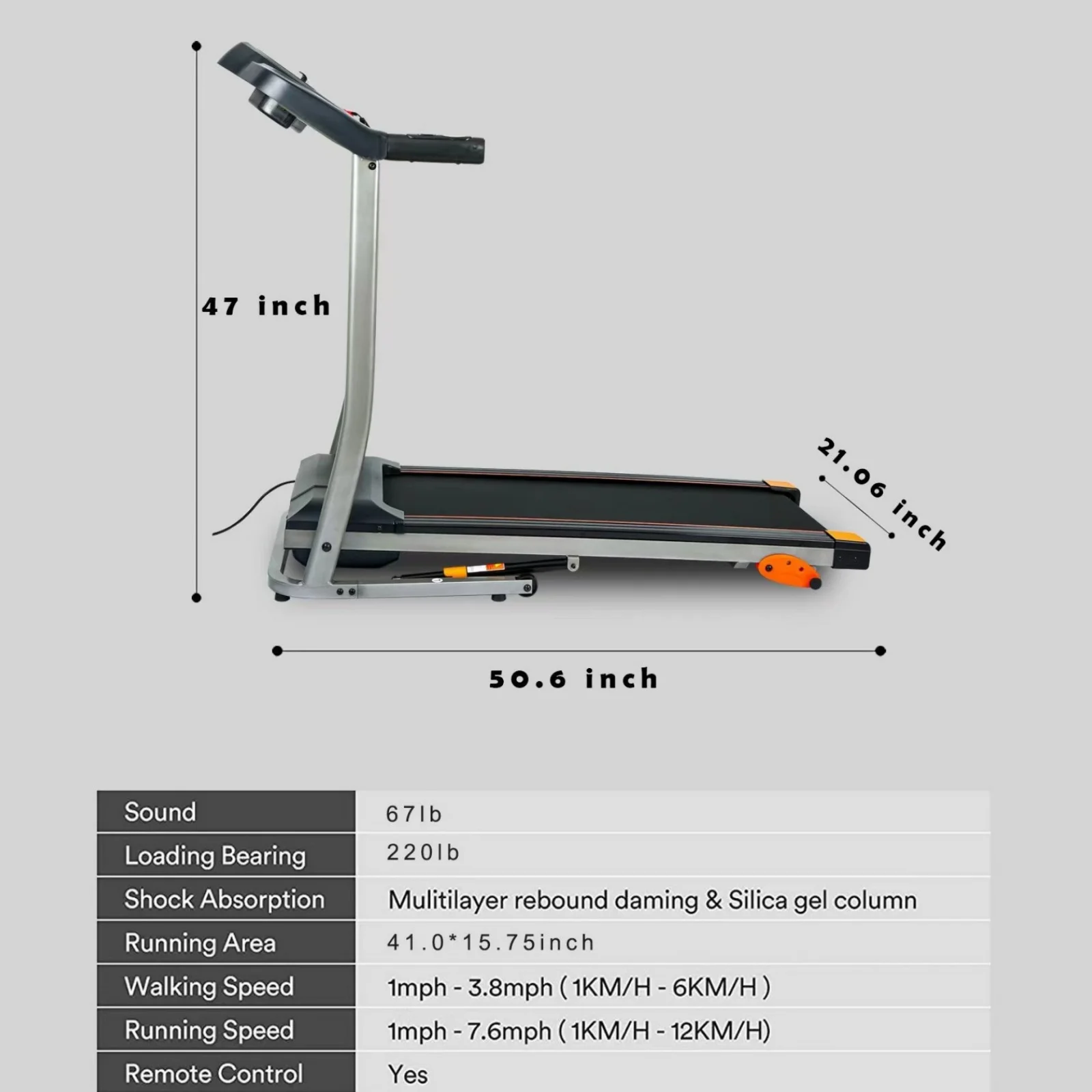 CIYOYO Folding Treadmill, 2.5HP Treadmills for Home Office, Adjustable Incline and Bluetooth , Motorized Treadmill with 12 Automatic Programs