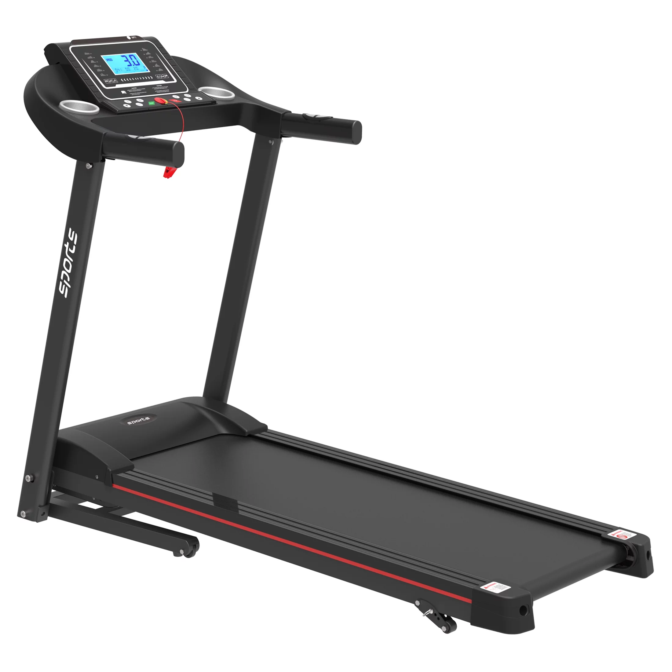 Home Foldable Running electromechanical treadmill 5 “LCD screen 250 lb capacity with Bluetooth