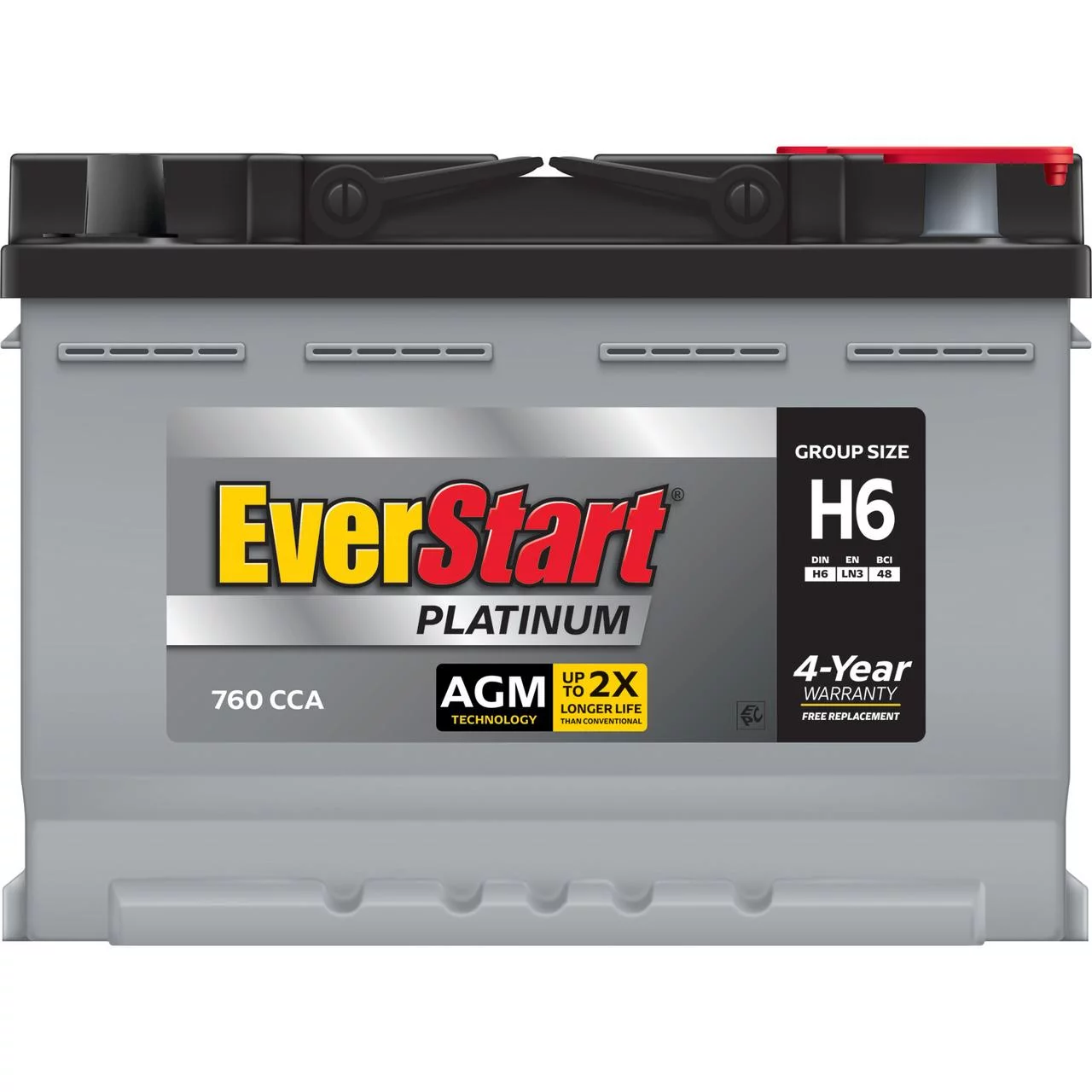 EverStart Platinum BOXED AGM Automotive Battery, Group Size H6 / LN3 / 48 12 Volt, 760 CCA