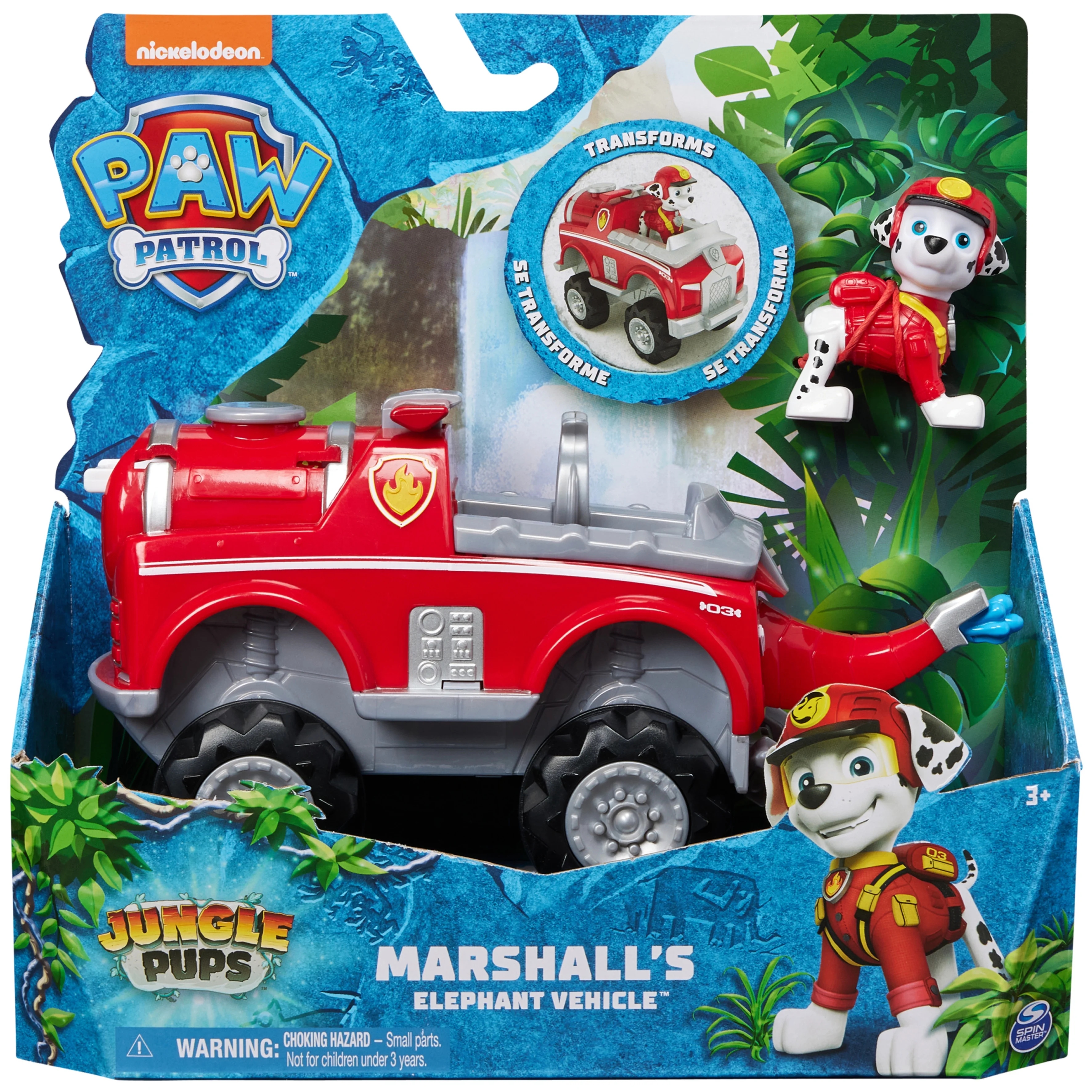 PAW Patrol Jungle Pups, Marshall Elephant Vehicle with Figure, Toys for Kids Ages 3 and Up