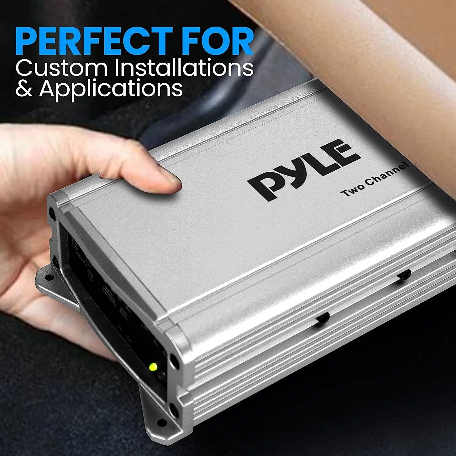 Pyle USA 2 Channel Weather Resistant Audio Amplifier System, Class D Compact Designed Suit for Car, ATV, UTV, 4X4, Jeep, Motorcycle and Marine Vehicles