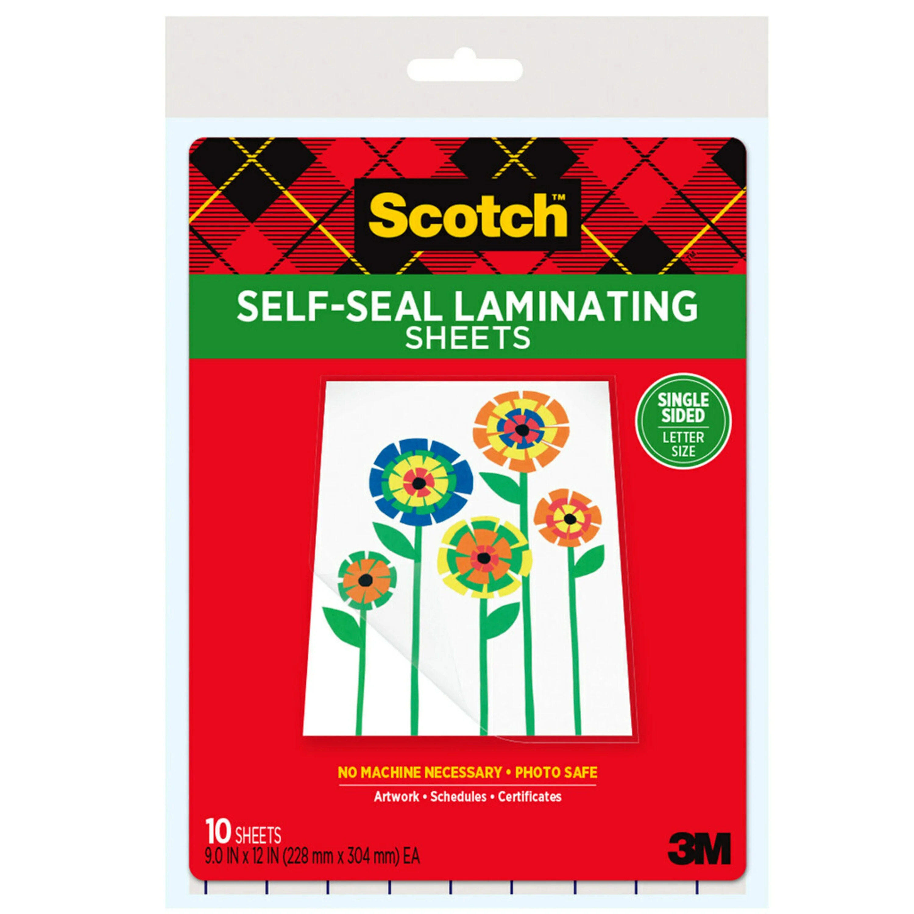 Scotch Self-Seal Laminating Pouches, 10 Count, 8.5″ x 11″