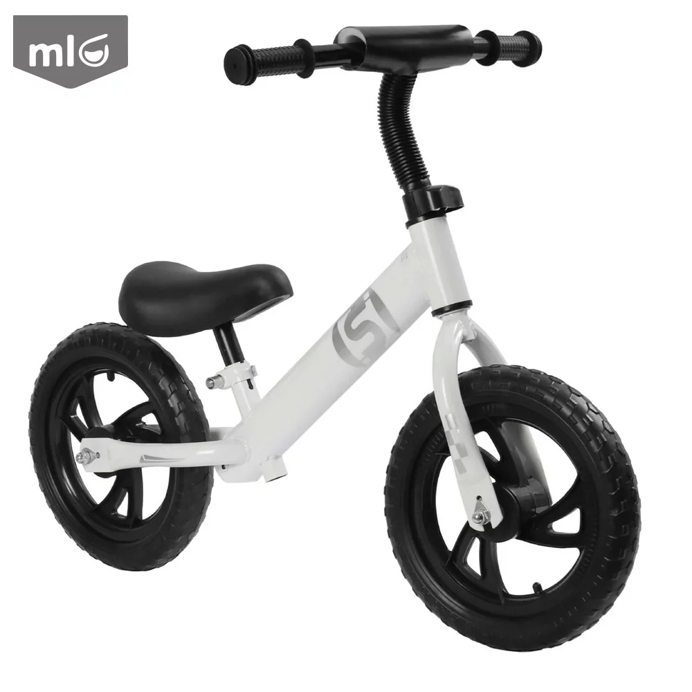 ML Toddler Balance Bike – No Pedal Training Bicycle for 2, 3, 4, 5, 6 Year Old Boys & Girls, Lightweight Kids Balance Bike with Adjustable Seat and Handlebar (White)