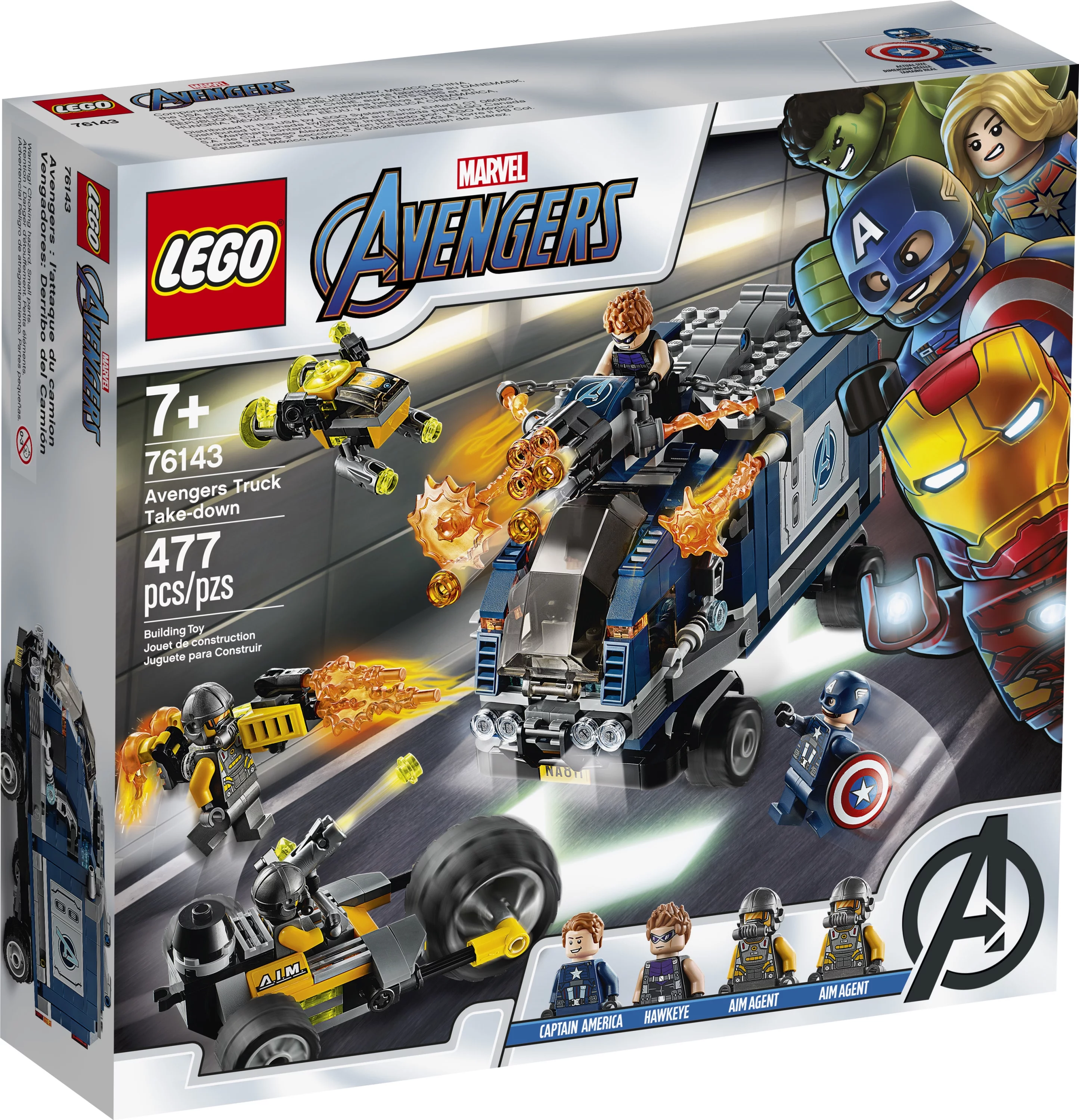 LEGO Marvel Avengers Truck Take-Down 76143 Captain America and Hawkeye Superhero Building Toy (477 Pieces)