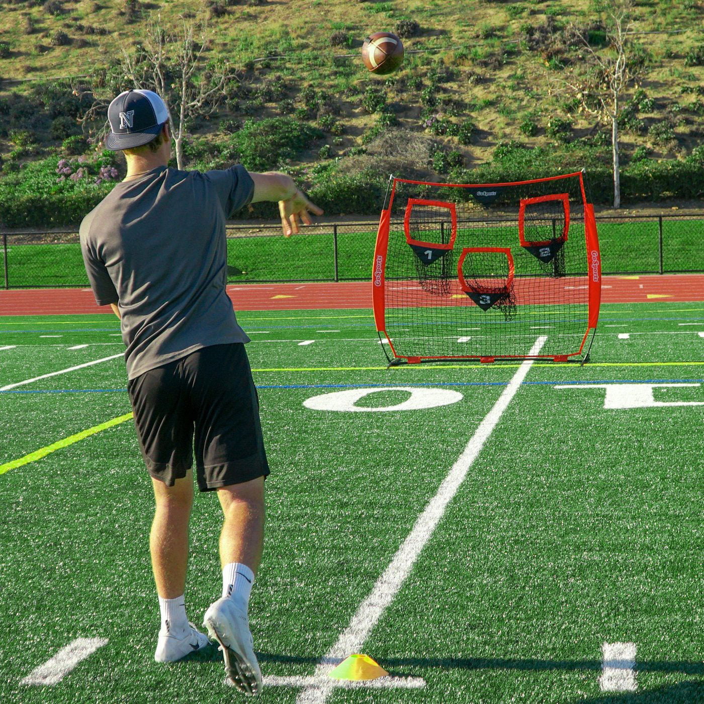 GoSports Quarterback 6 X 6 Accuracy Football Training Net with 3 Target Pockets